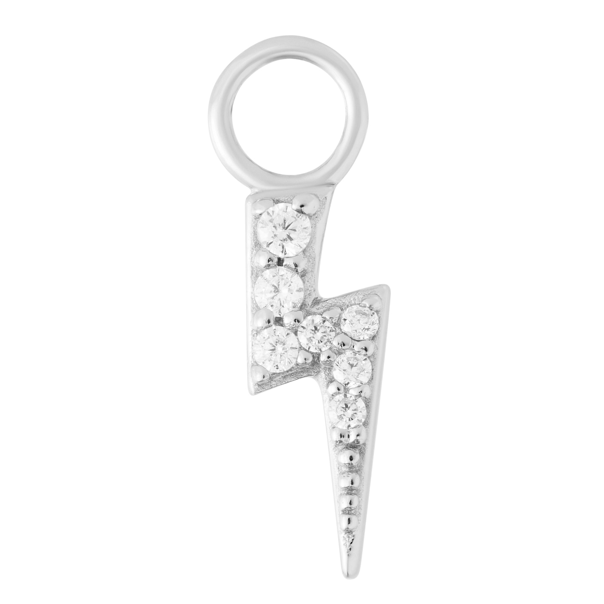 Lightning Bolt Charm - Silver