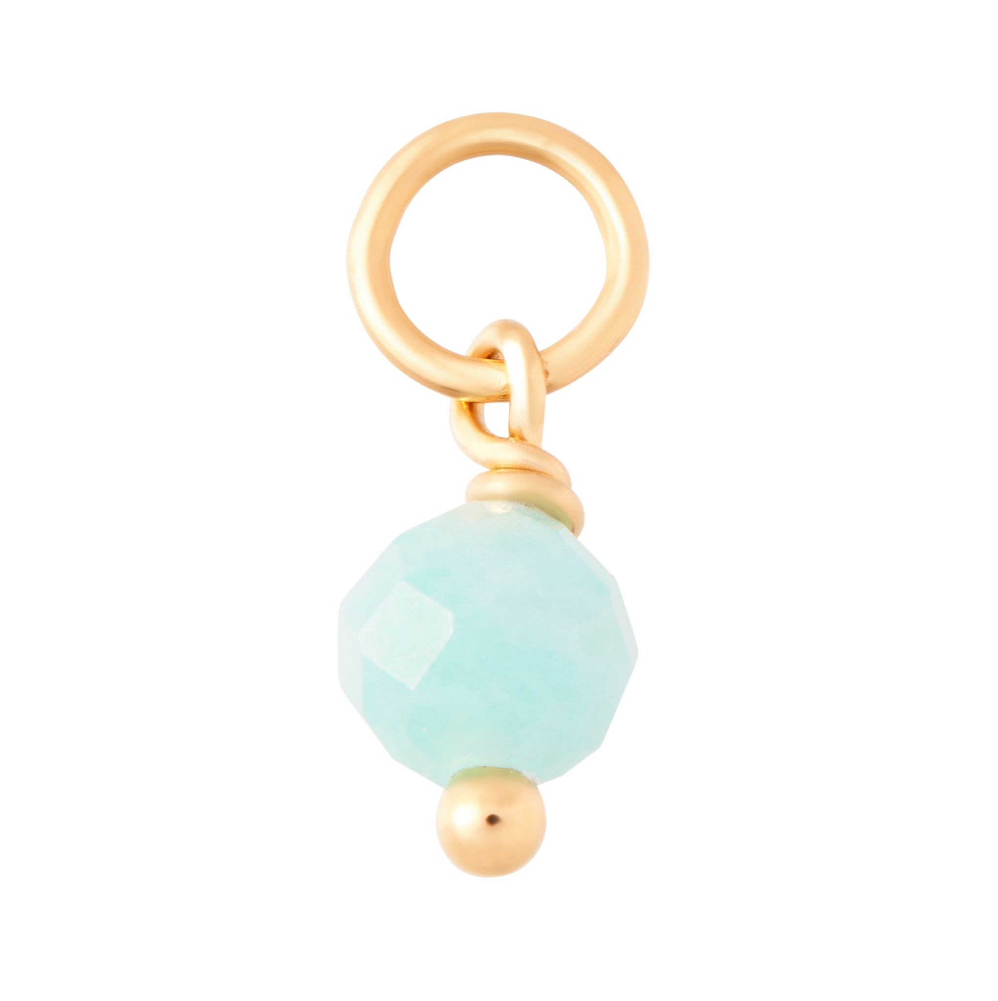 Amazonite Sphere Crystal Charm - Gold
