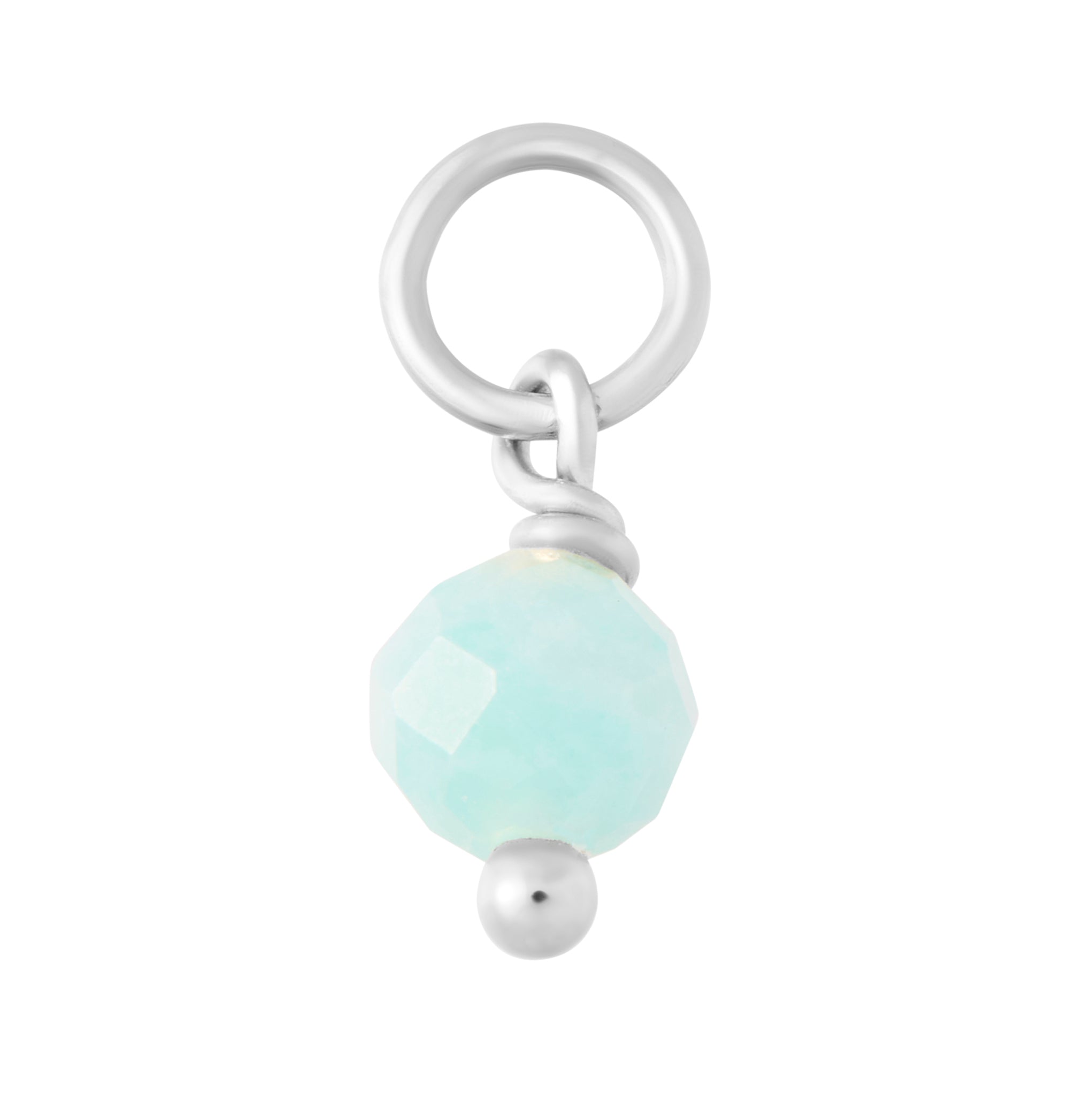 Amazonite Sphere Crystal Charm - Silver