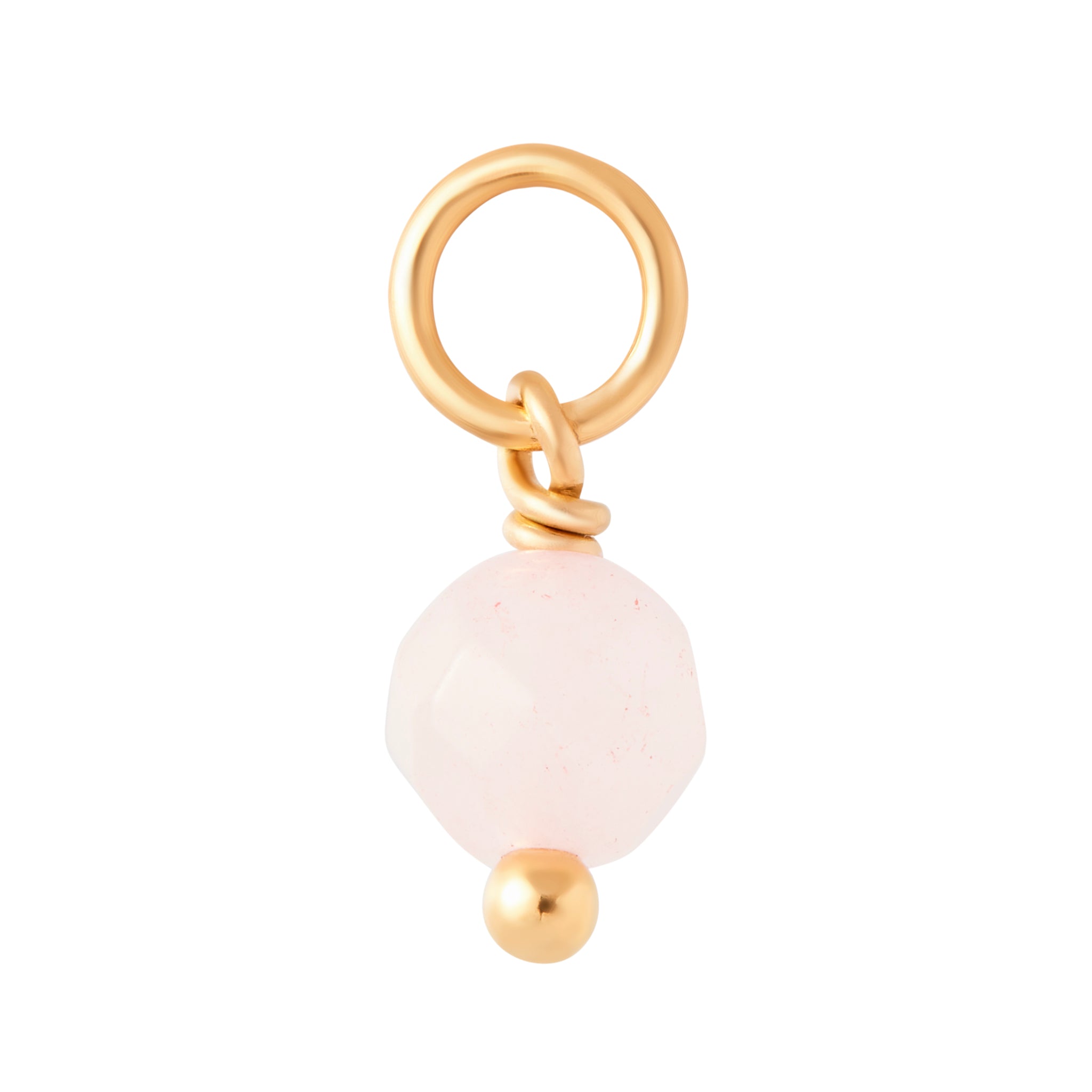 Rose Quartz Sphere Crystal Charm - Gold