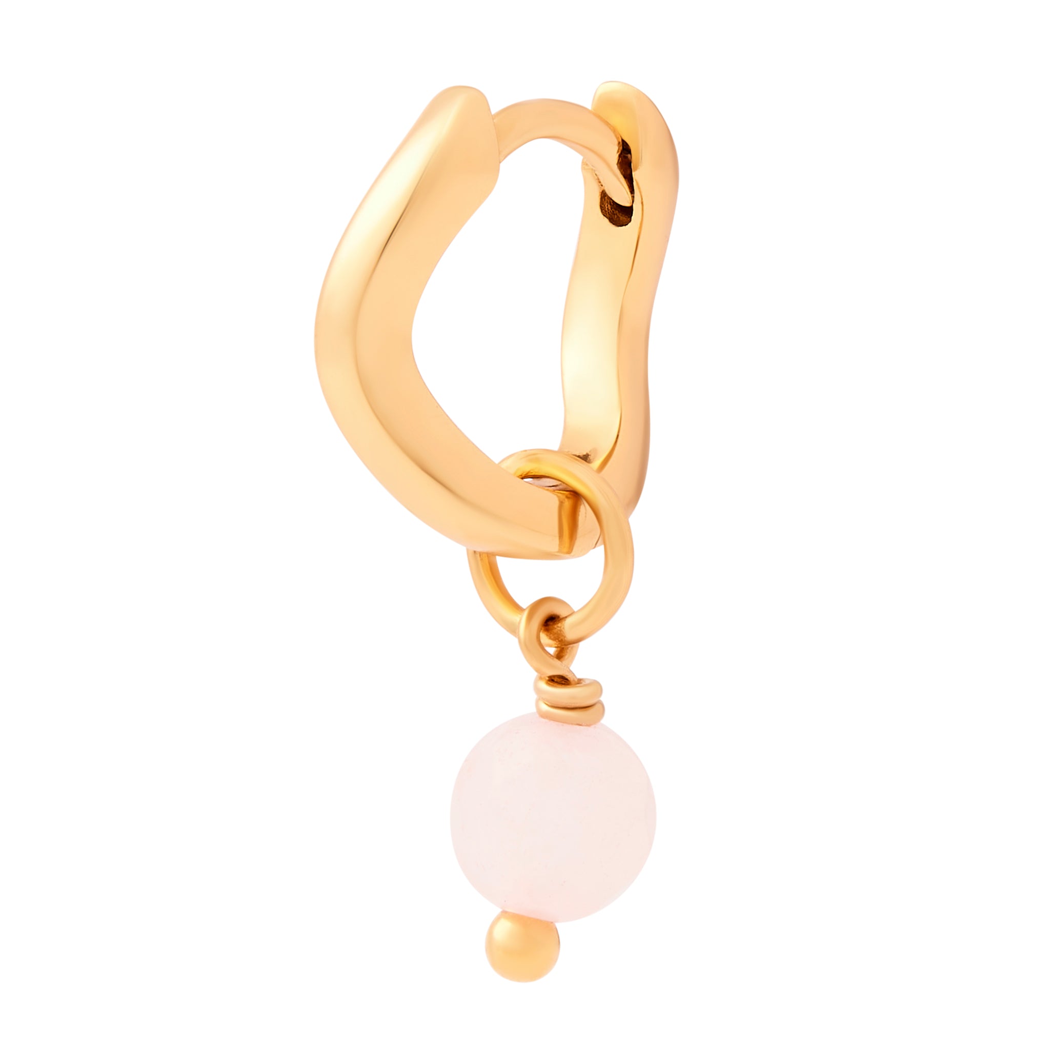 Rose Quartz Sphere Crystal Charm - Gold