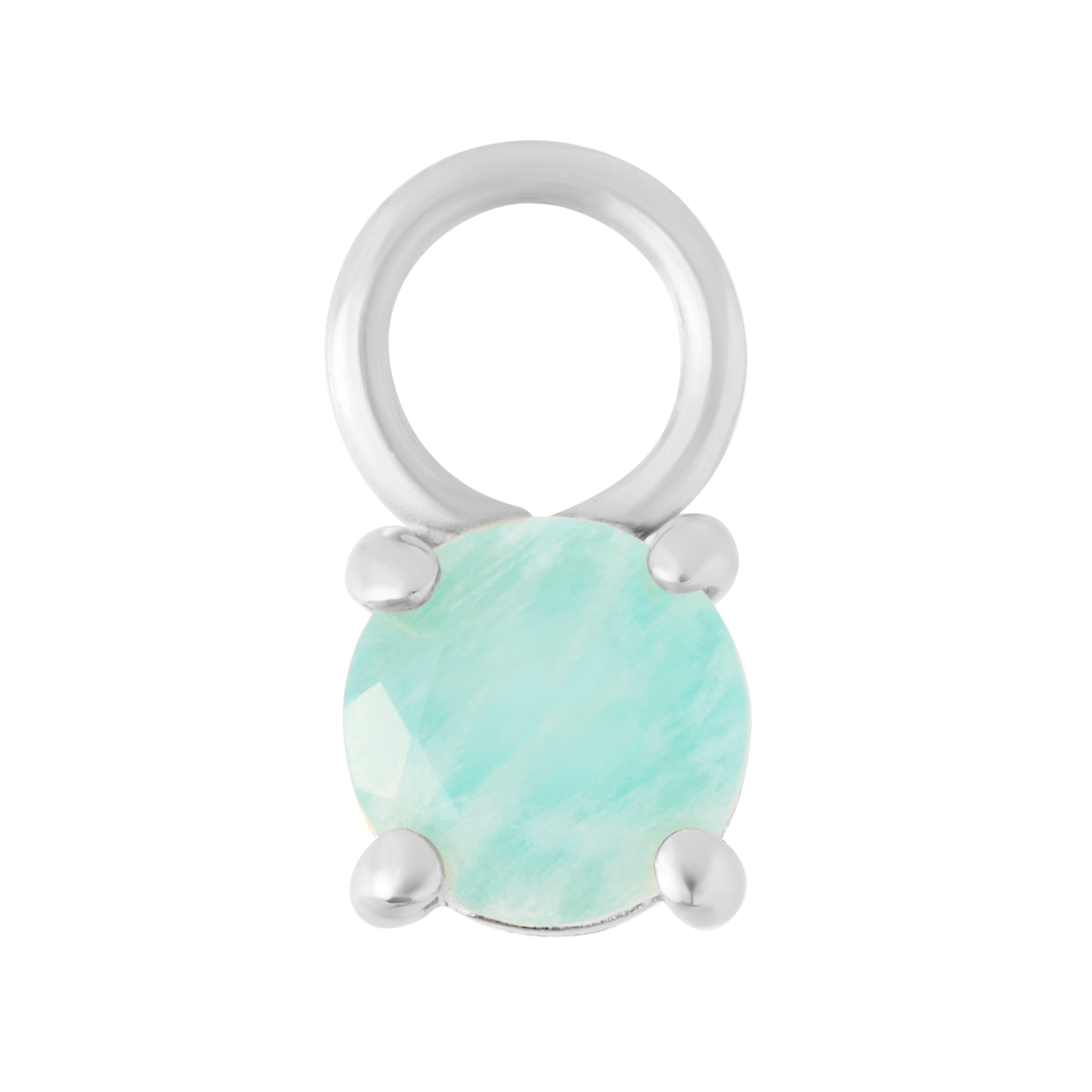Amazonite Pendant Crystal Charm - Silver