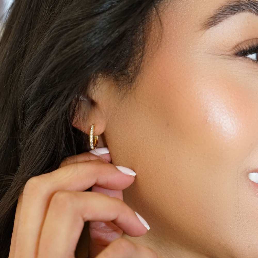 Everyday Pavè Hoops - Gold