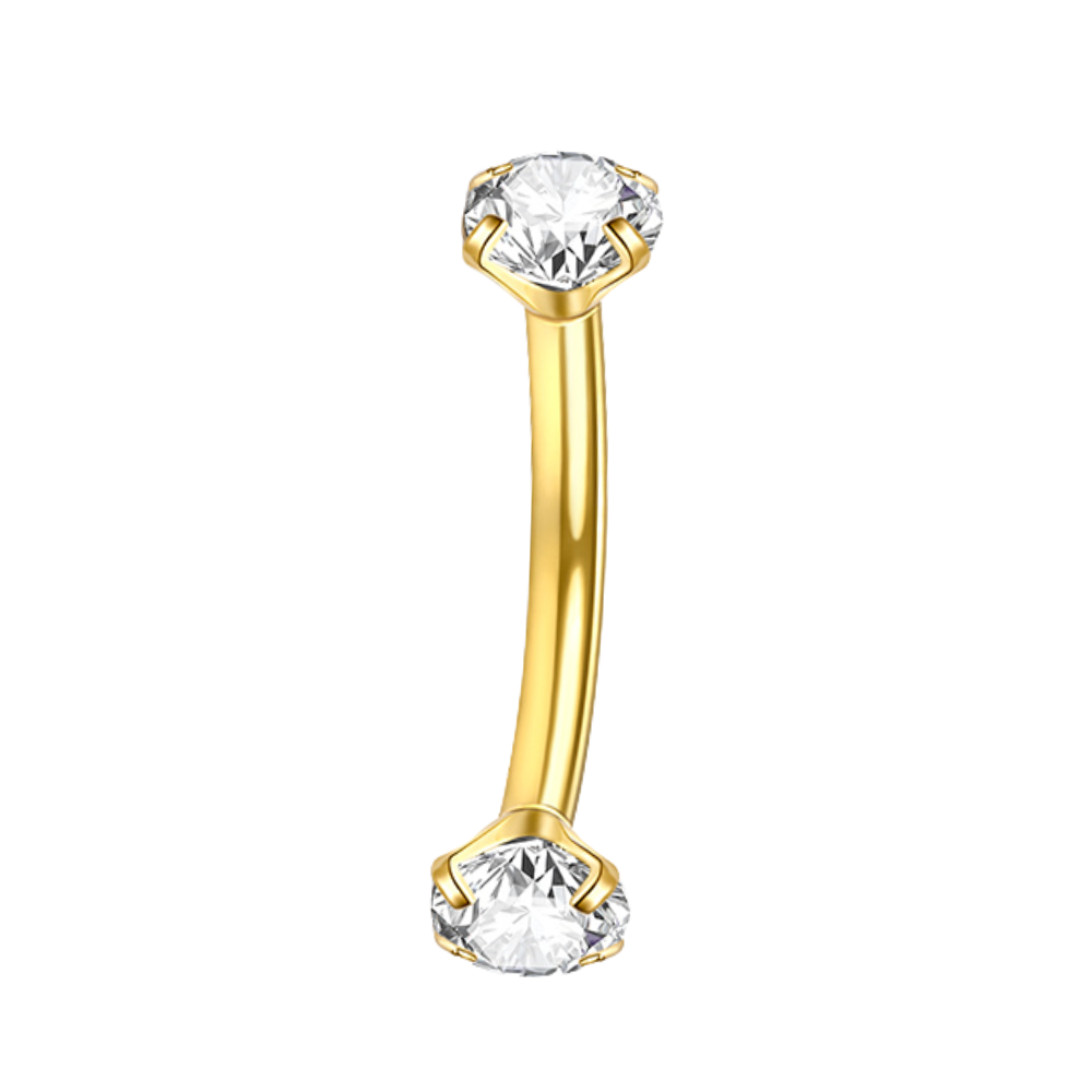 Sparkle Curved Barbell Gold
