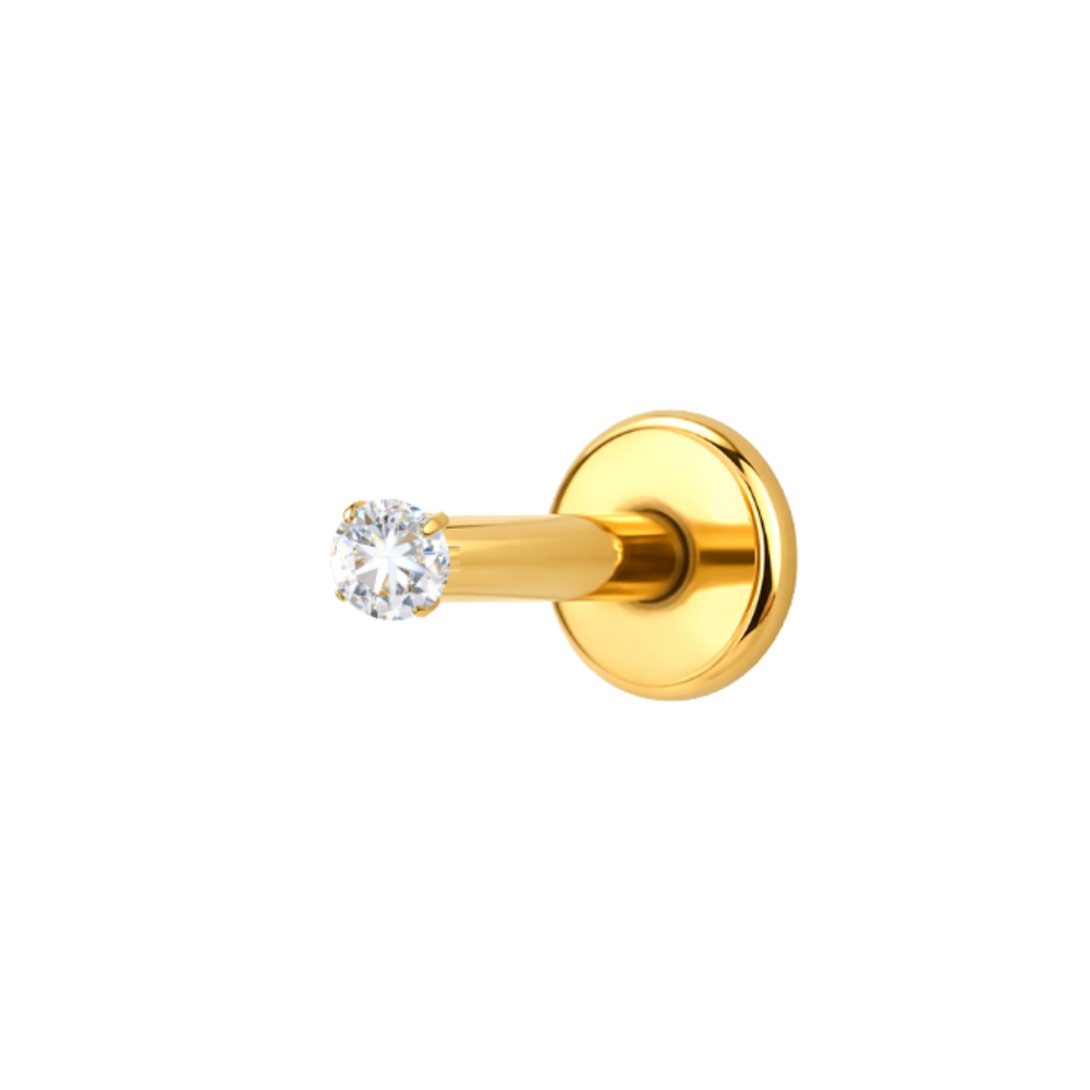Air Set Crystal Flat Back Labret Gold