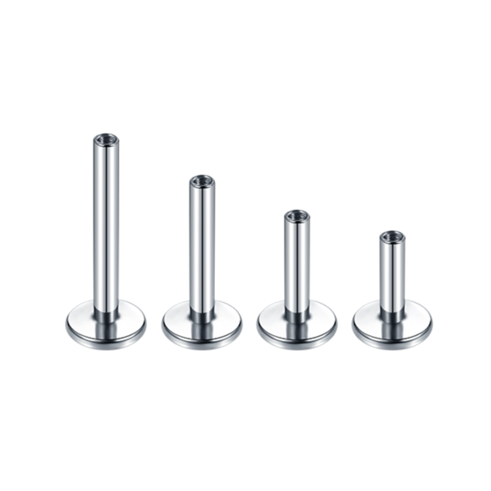 Internally Threaded Labret Flat Back Post Silver
