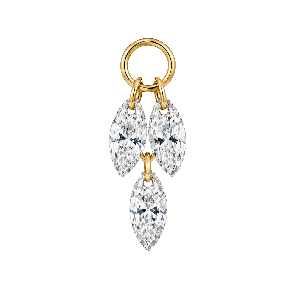 Marquise Cascade Floating Charm - Gold