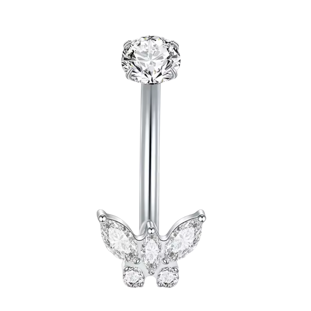 Butterfly Belly Bar - Silver