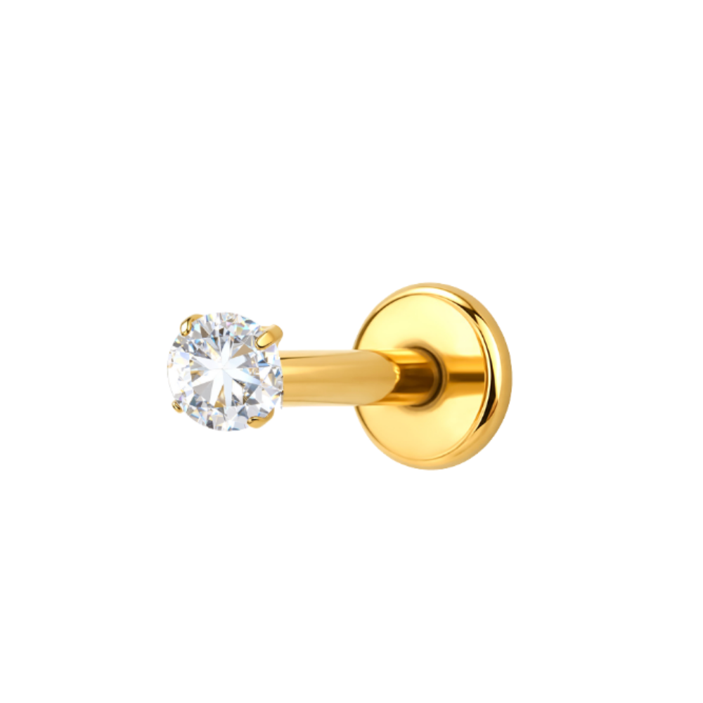 Air Set Crystal Flat Back Labret Gold