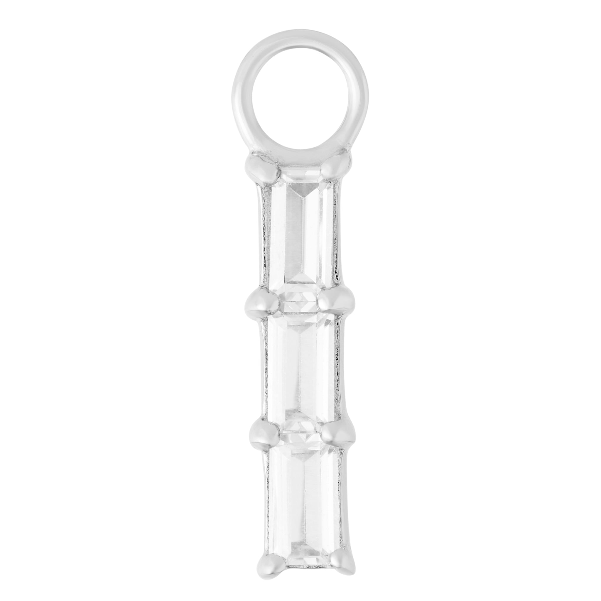 Baguette Bar Charm - Silver