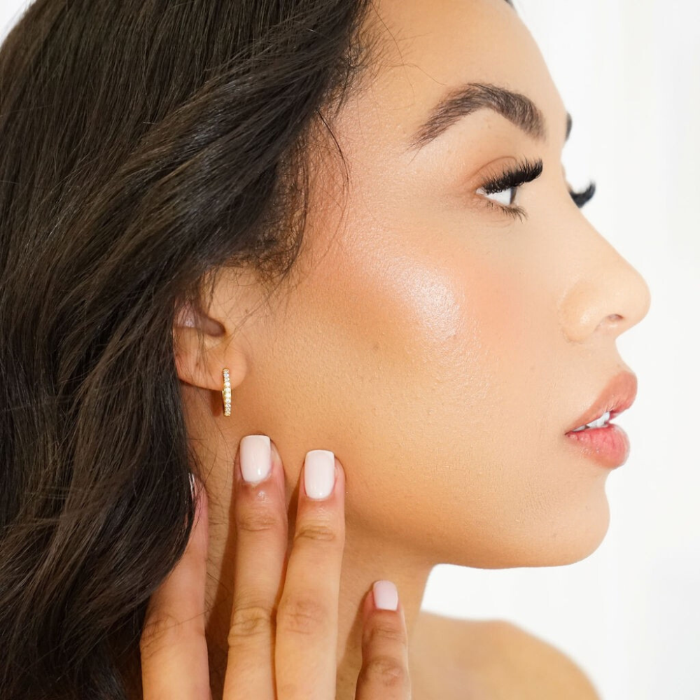 Everyday Pavè Hoops - Gold