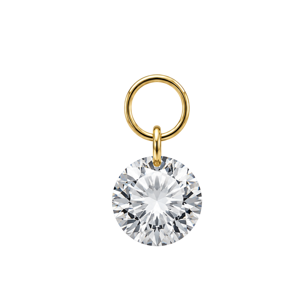 Sparkle Floating Crystal Charm - Gold