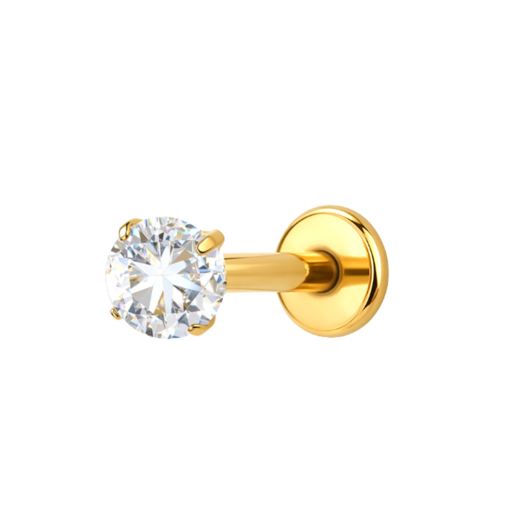 Air Set Crystal Flat Back Labret Gold