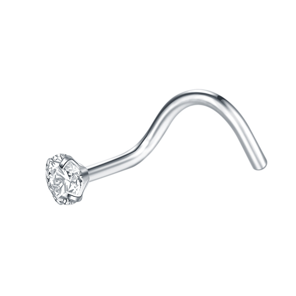 Sparkle Nose L-Stud Silver (18G)