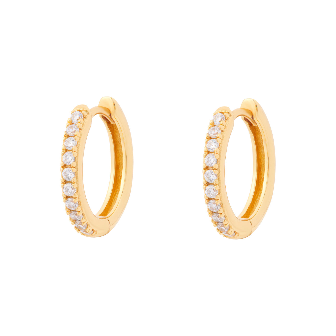 Everyday Pavè Hoops - Gold
