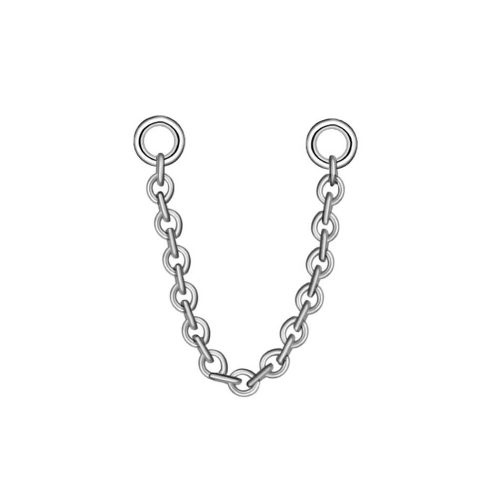 Single Layered Earring Chain Silver 35mm