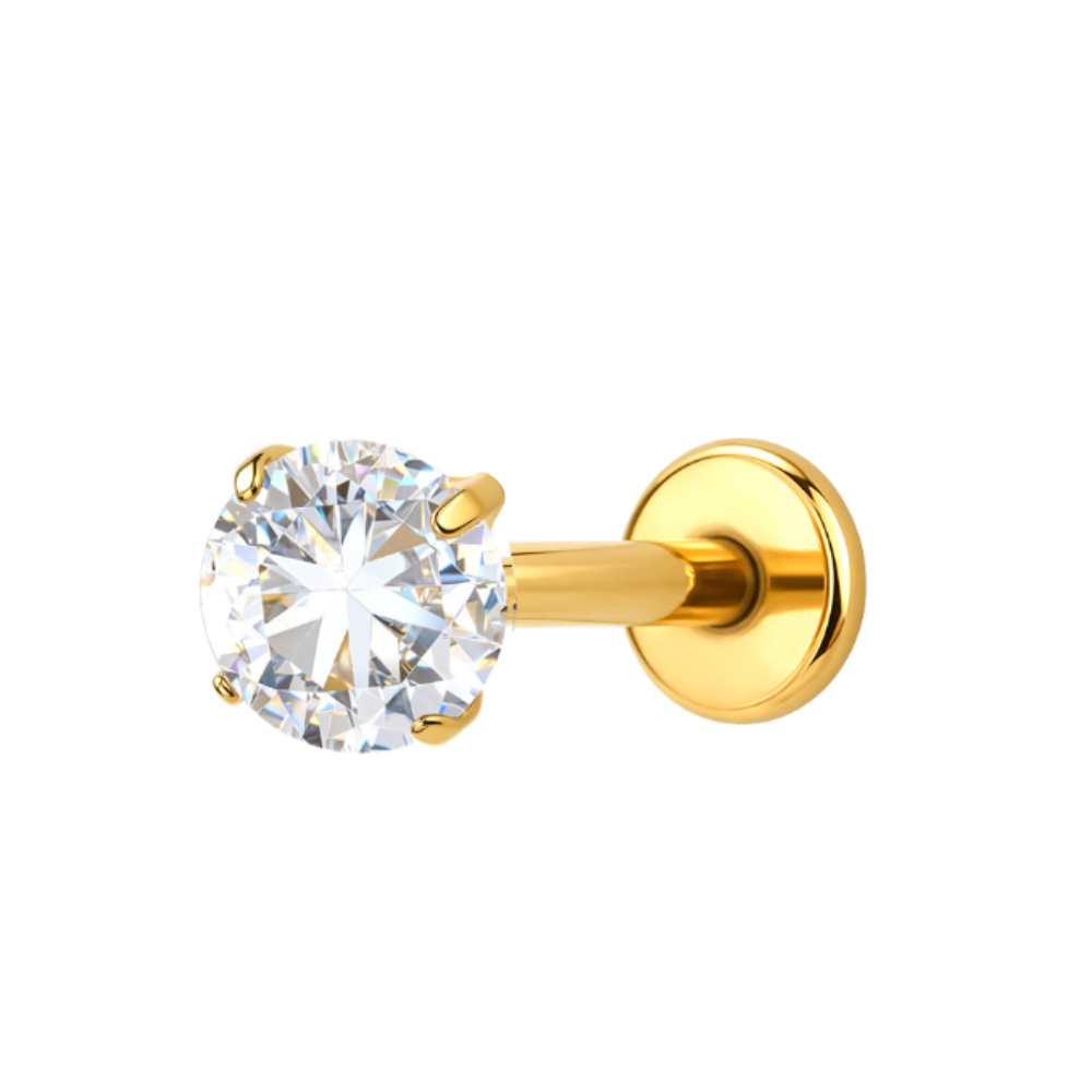 Air Set Crystal Flat Back Labret Gold