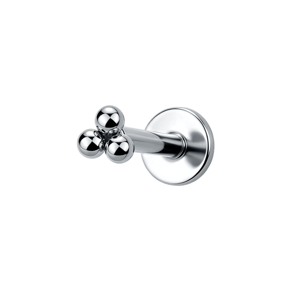 Trilogy Flat Back Labret Stud Silver
