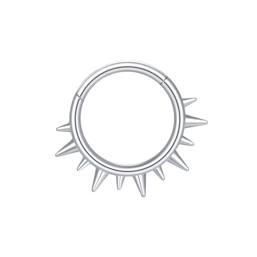 Spiked Cartilage Hoop Silver 8-10mm