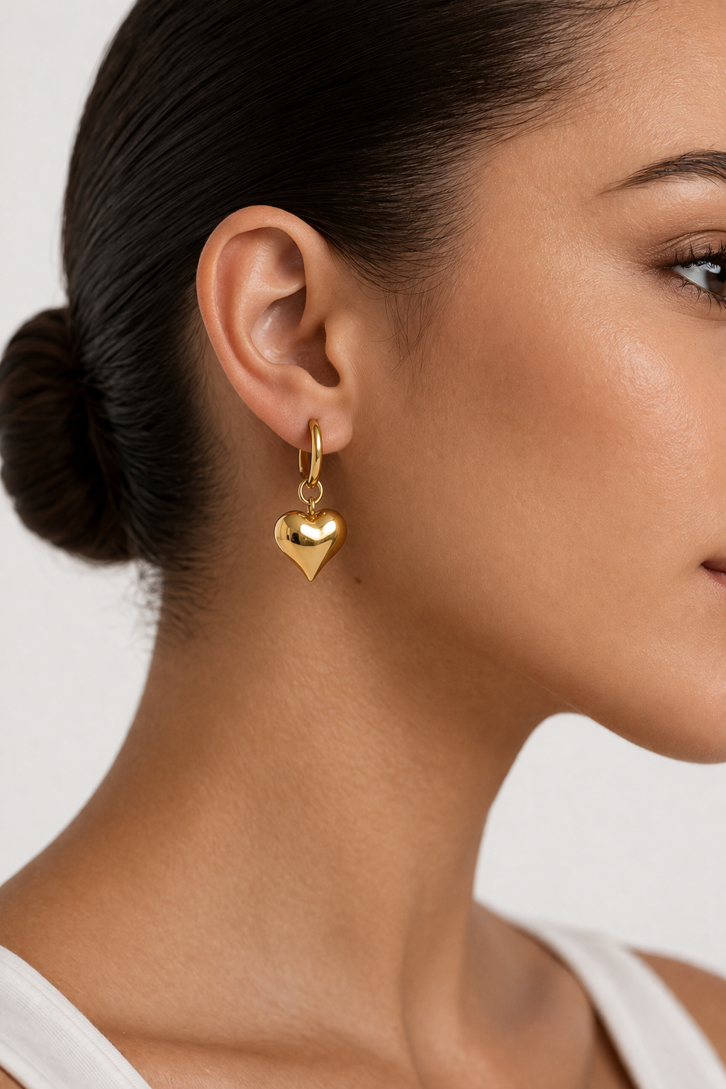 Amour Heart Hoops Gold