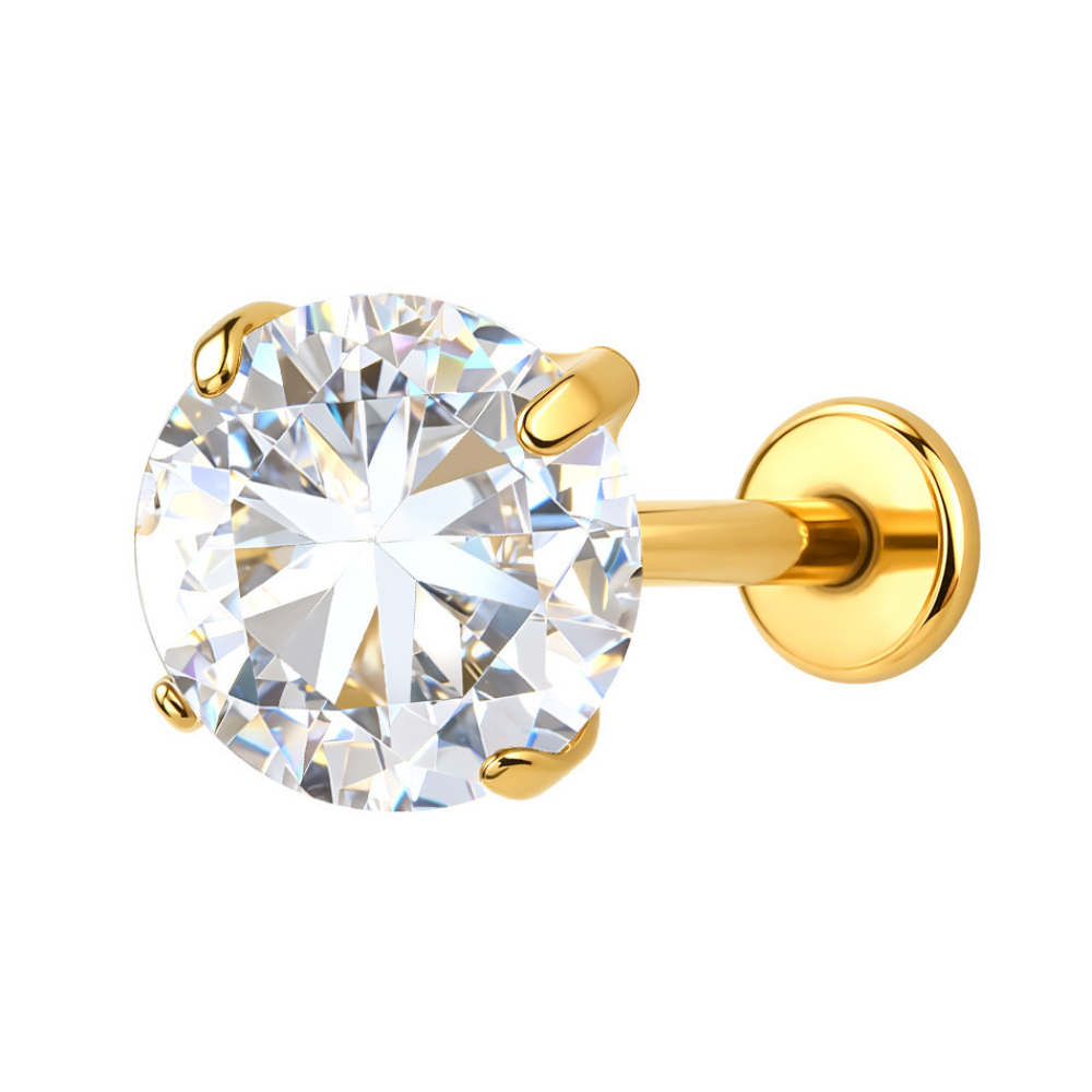 Air Set Crystal Flat Back Labret Gold