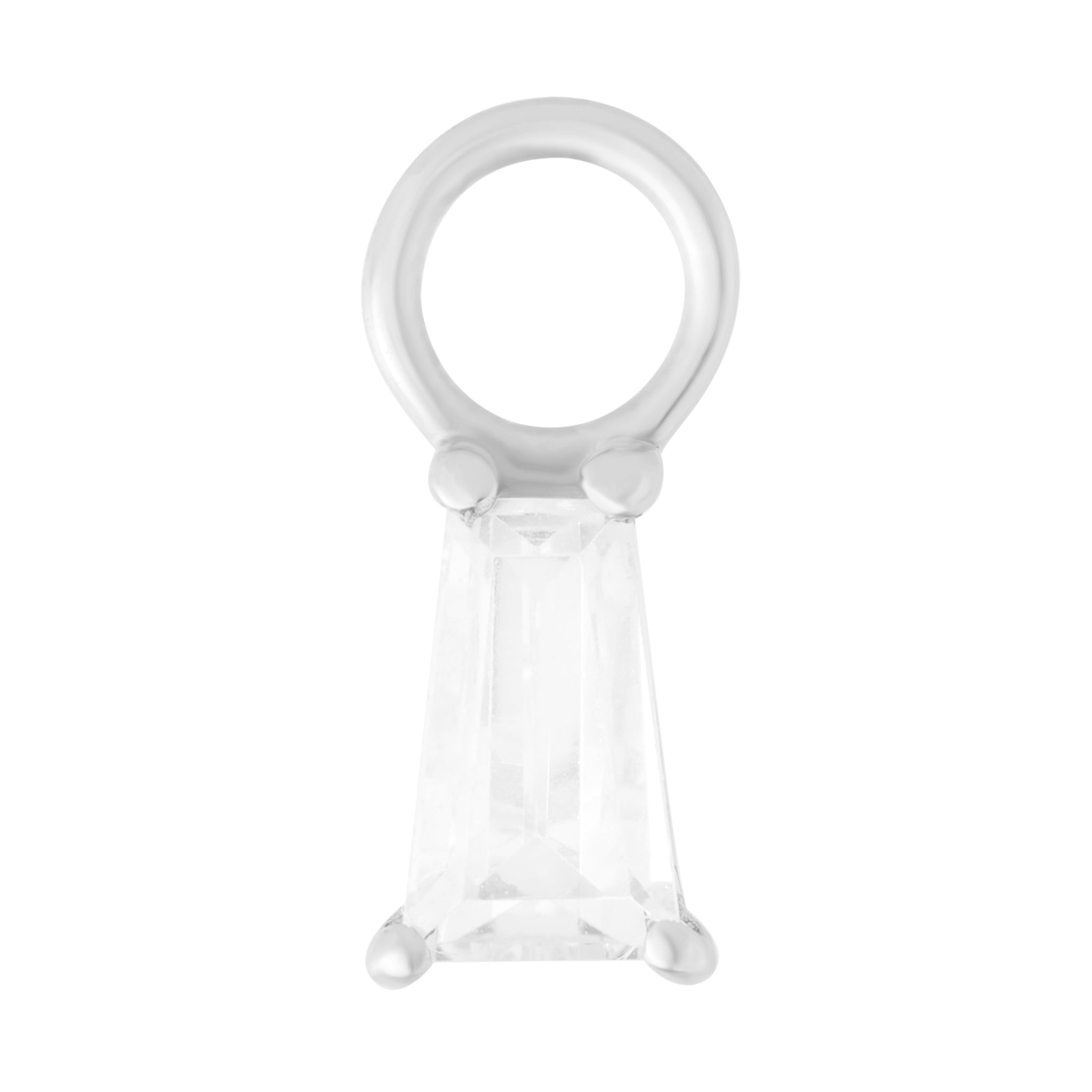 Tapered Baguette Charm - Silver