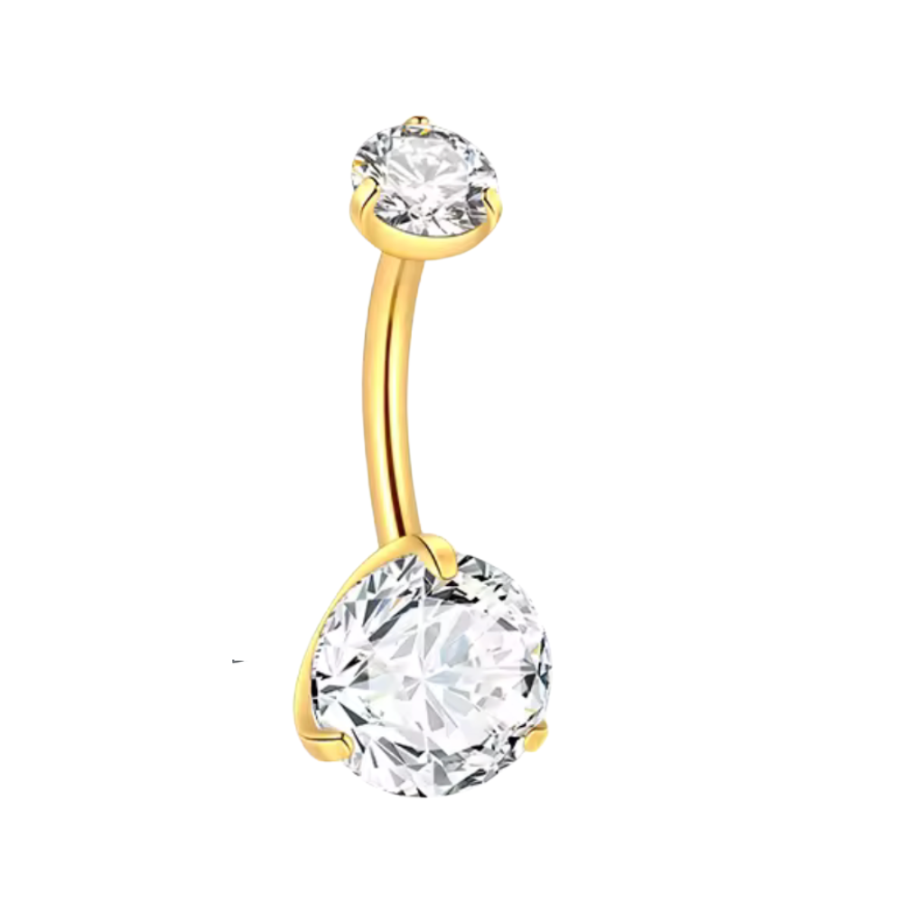 Crystal Belly Bar - Gold