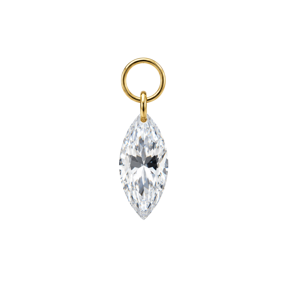 Marquise Floating Crystal Charm - Gold