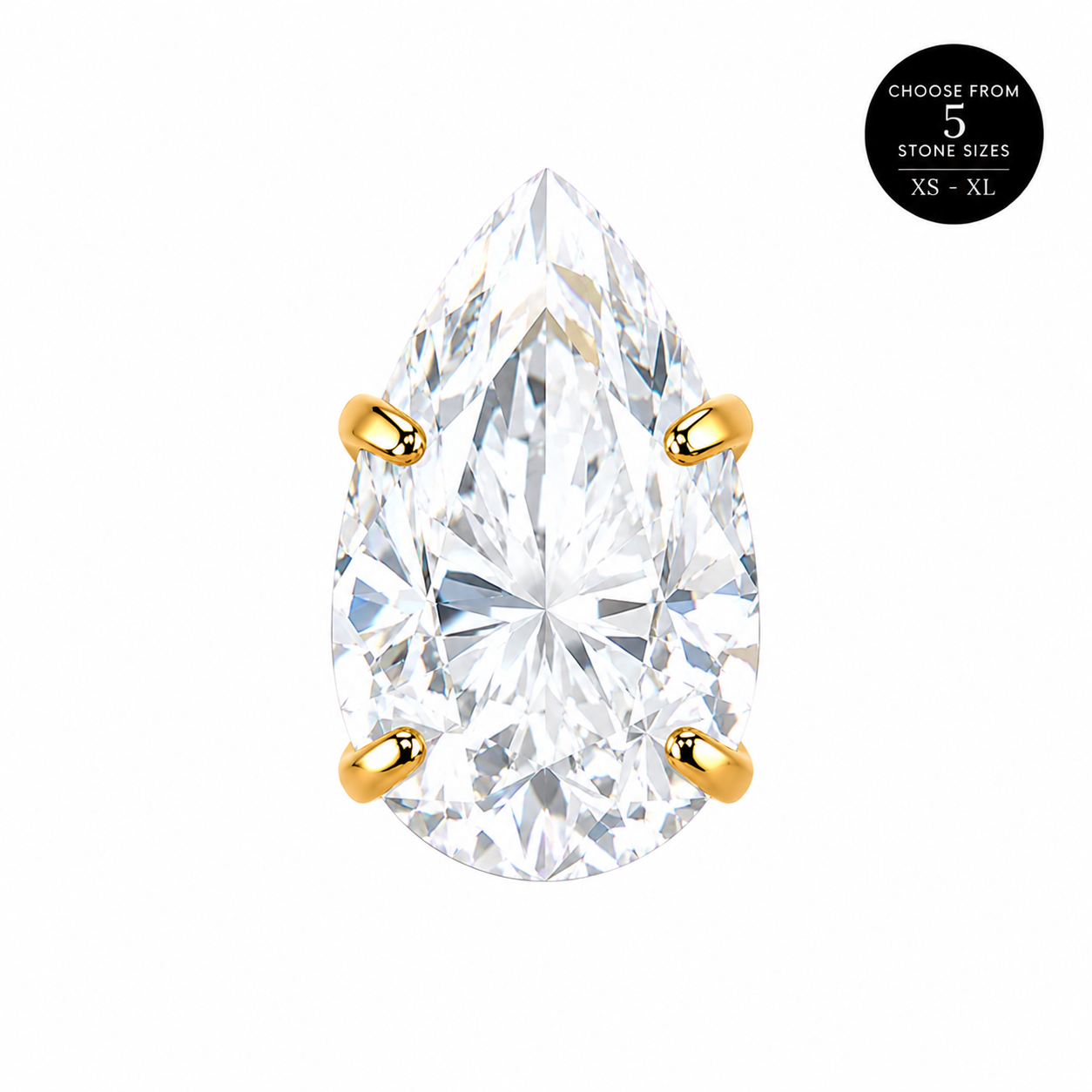 Air Set Pear Crystal Flat Back Labret Gold