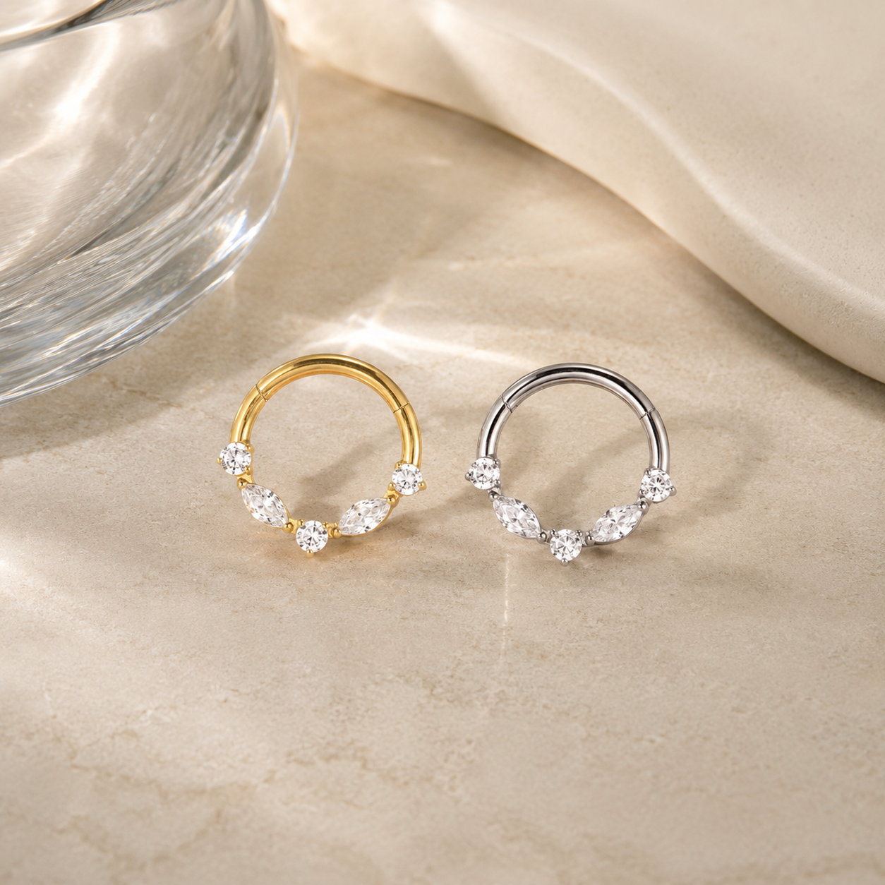 Lustre Sparkle Cartilage Hoop Silver 8-10mm