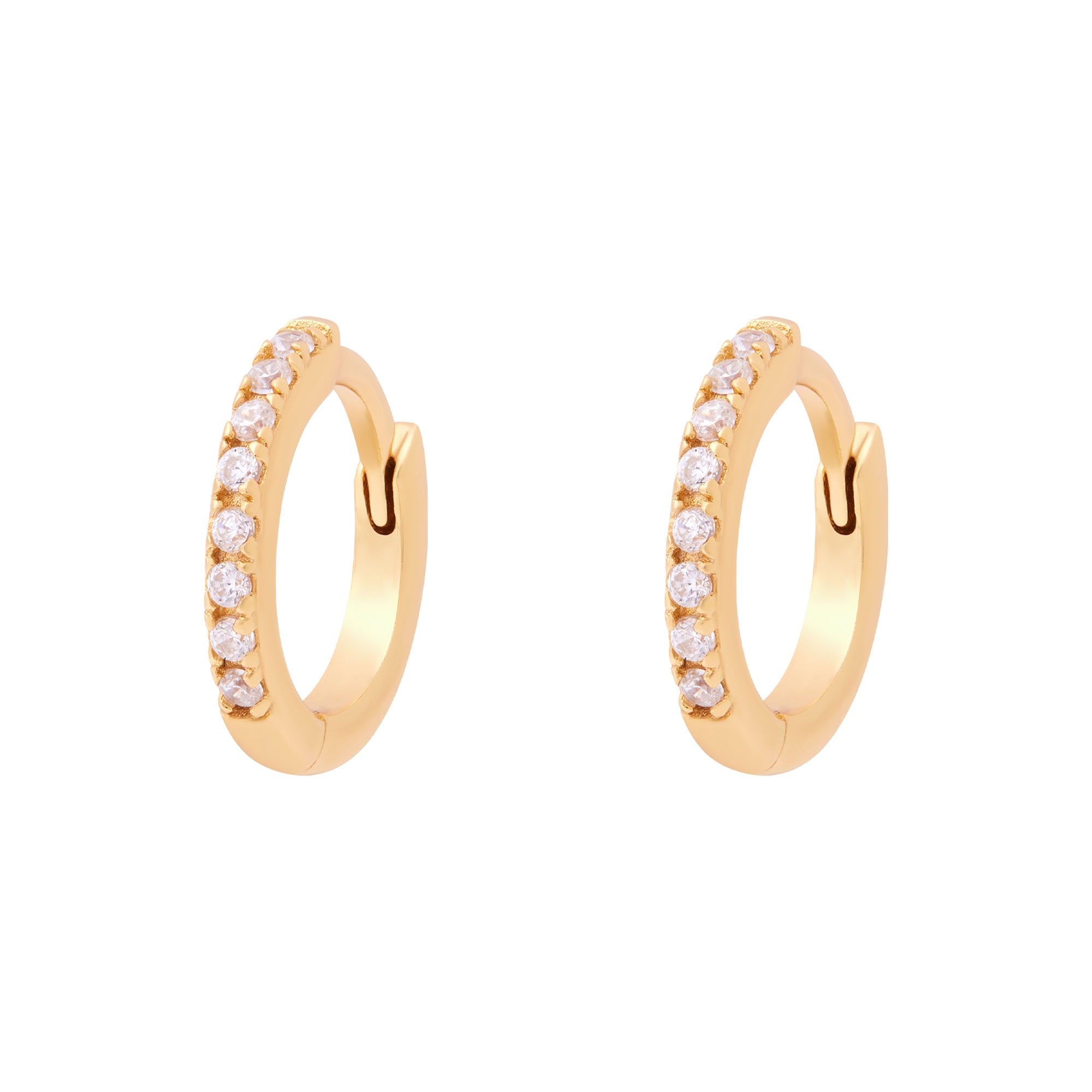 Ultra Skinny Pavè Huggies Gold