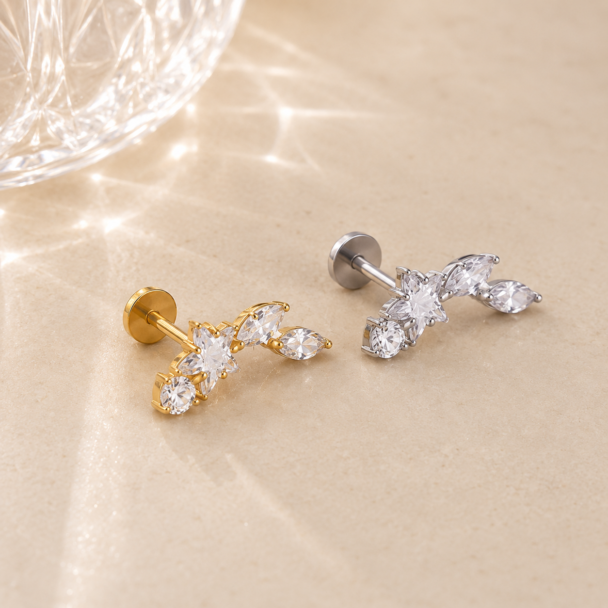 Constellation Flat Back Stud Silver