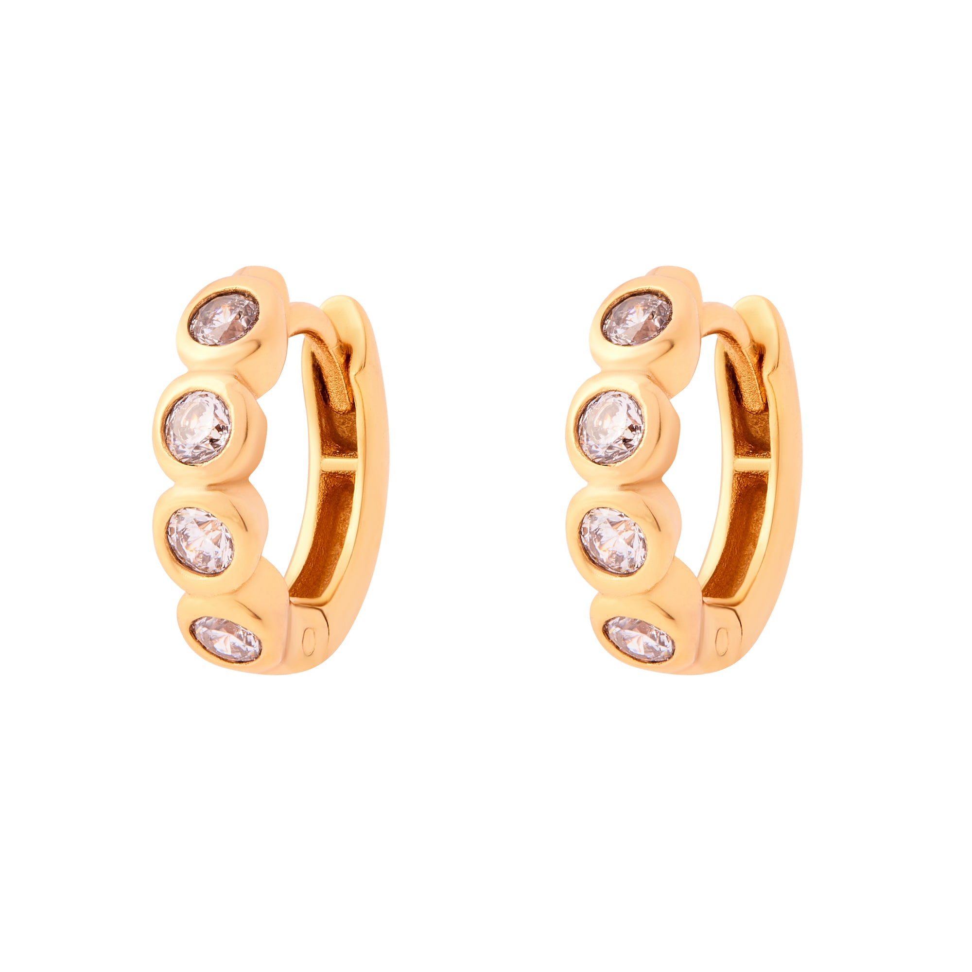 Bezel Huggies - Gold