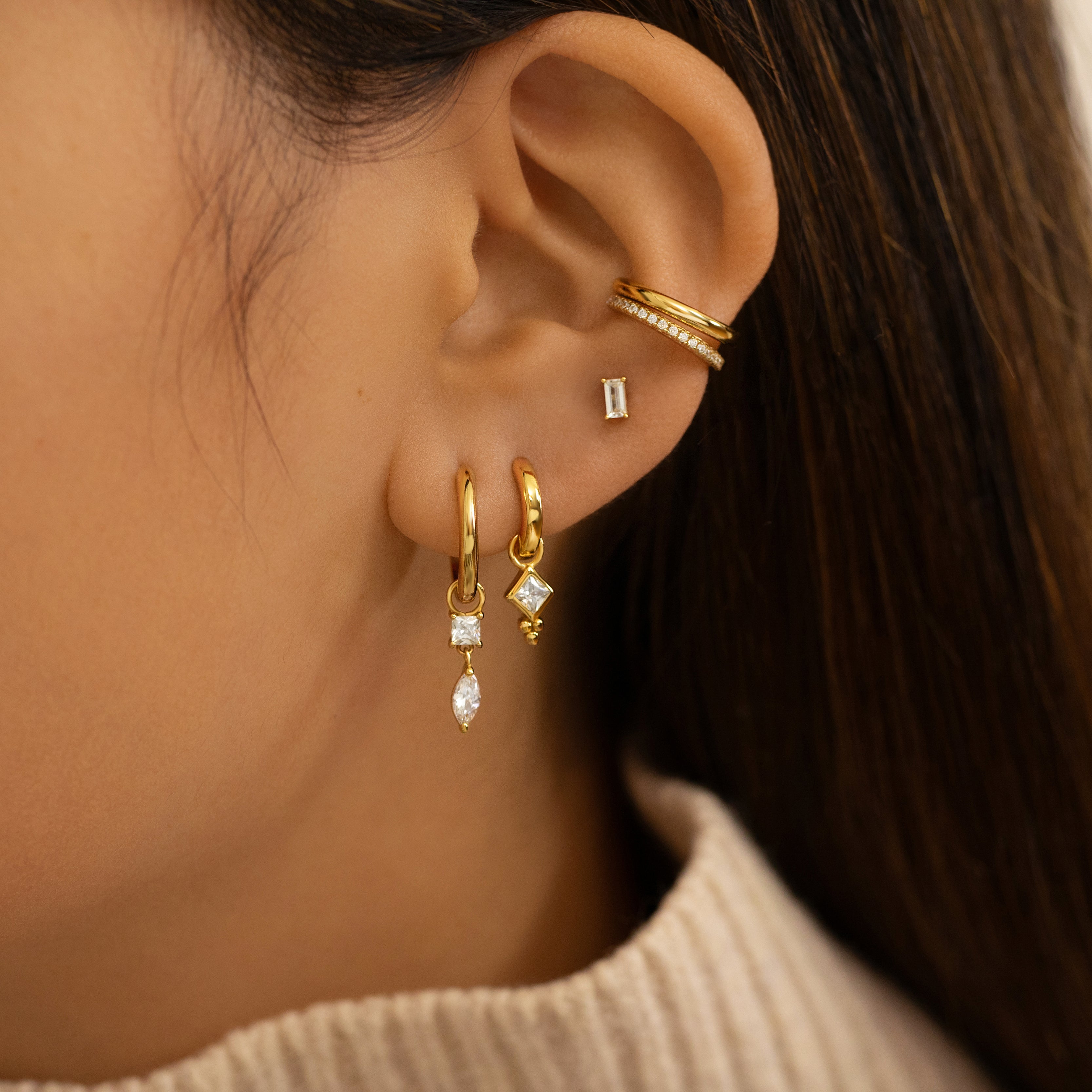 Marquise Drop Charm - Gold