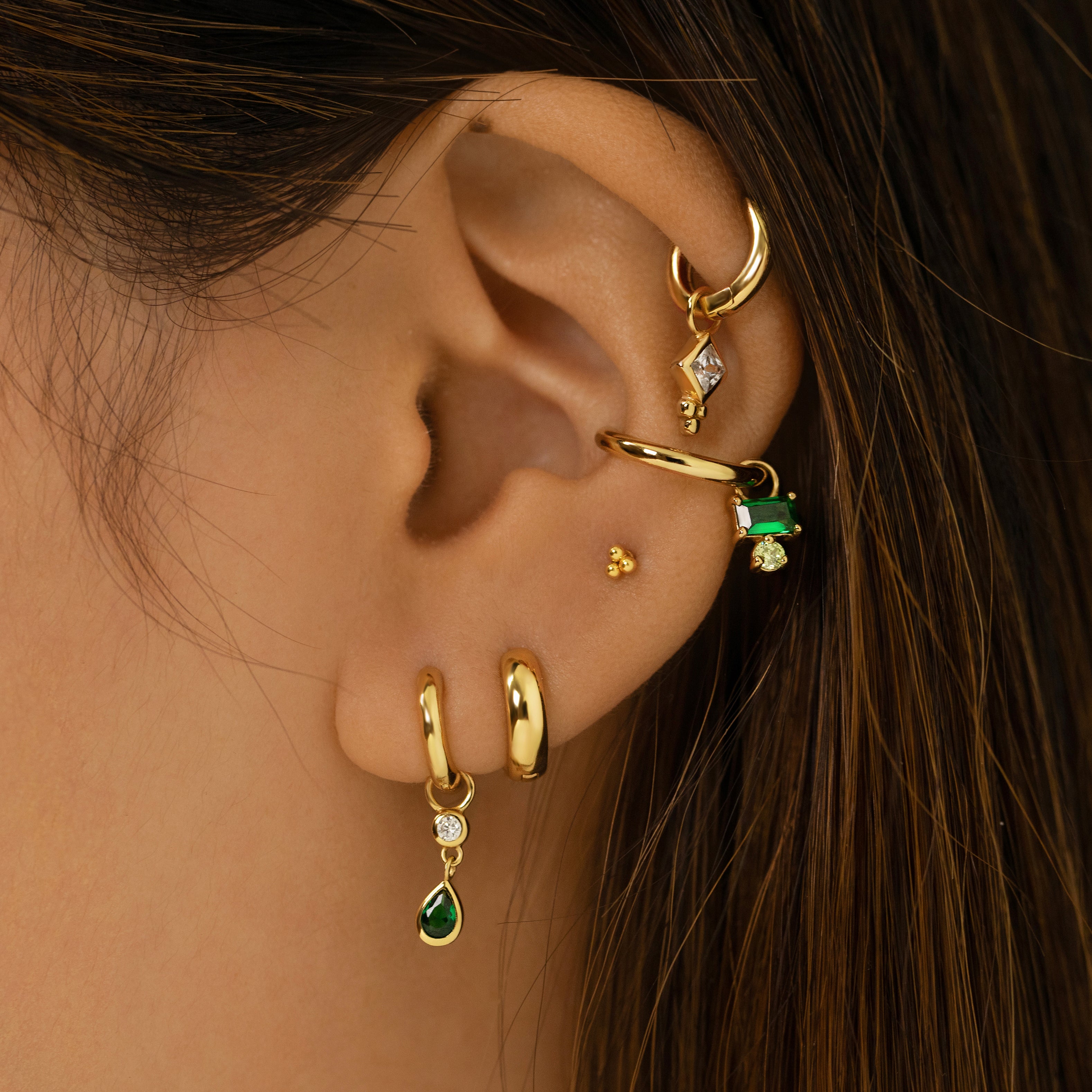 Trilogy Flat Back Labret Stud - Gold