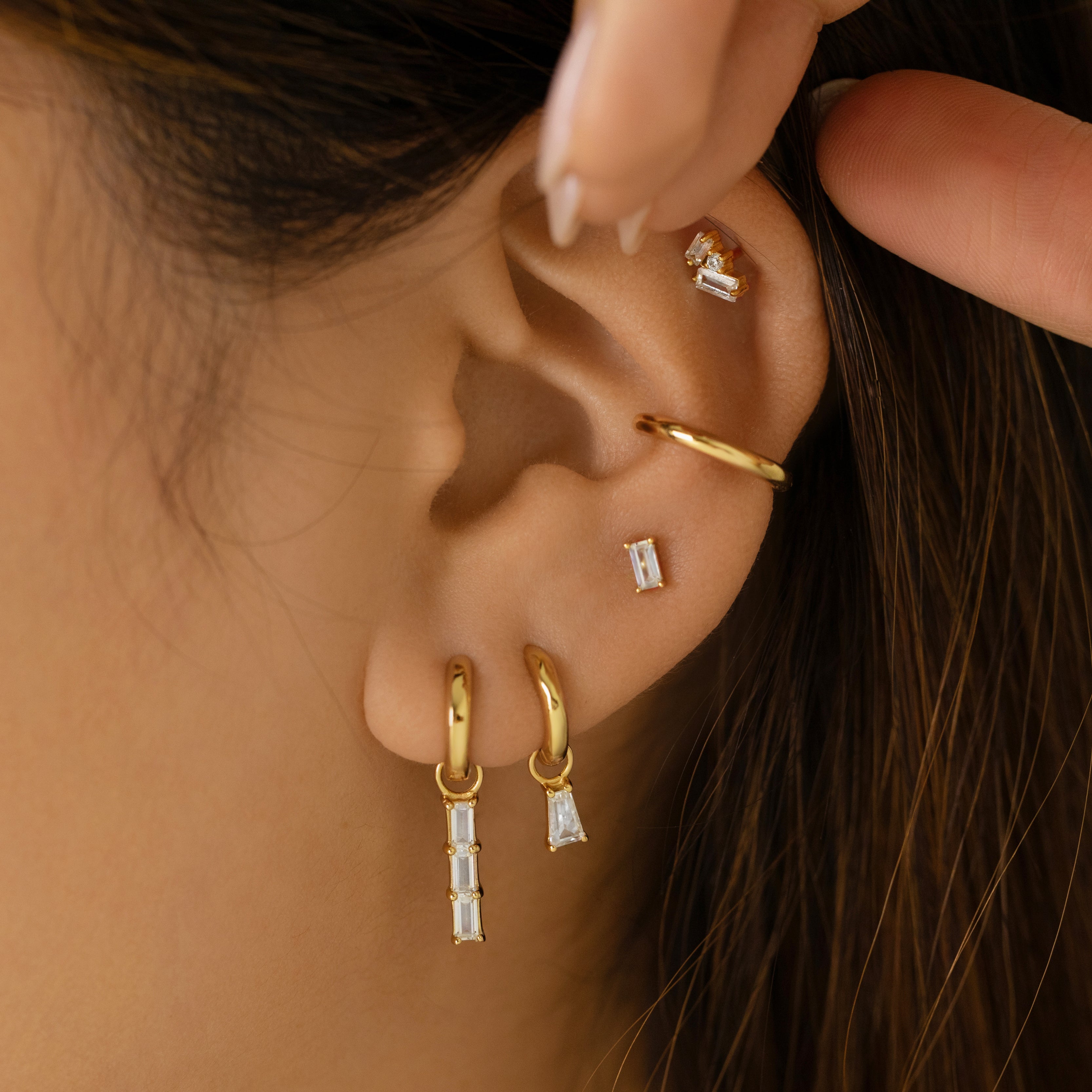 Tapered Baguette Charm - Gold