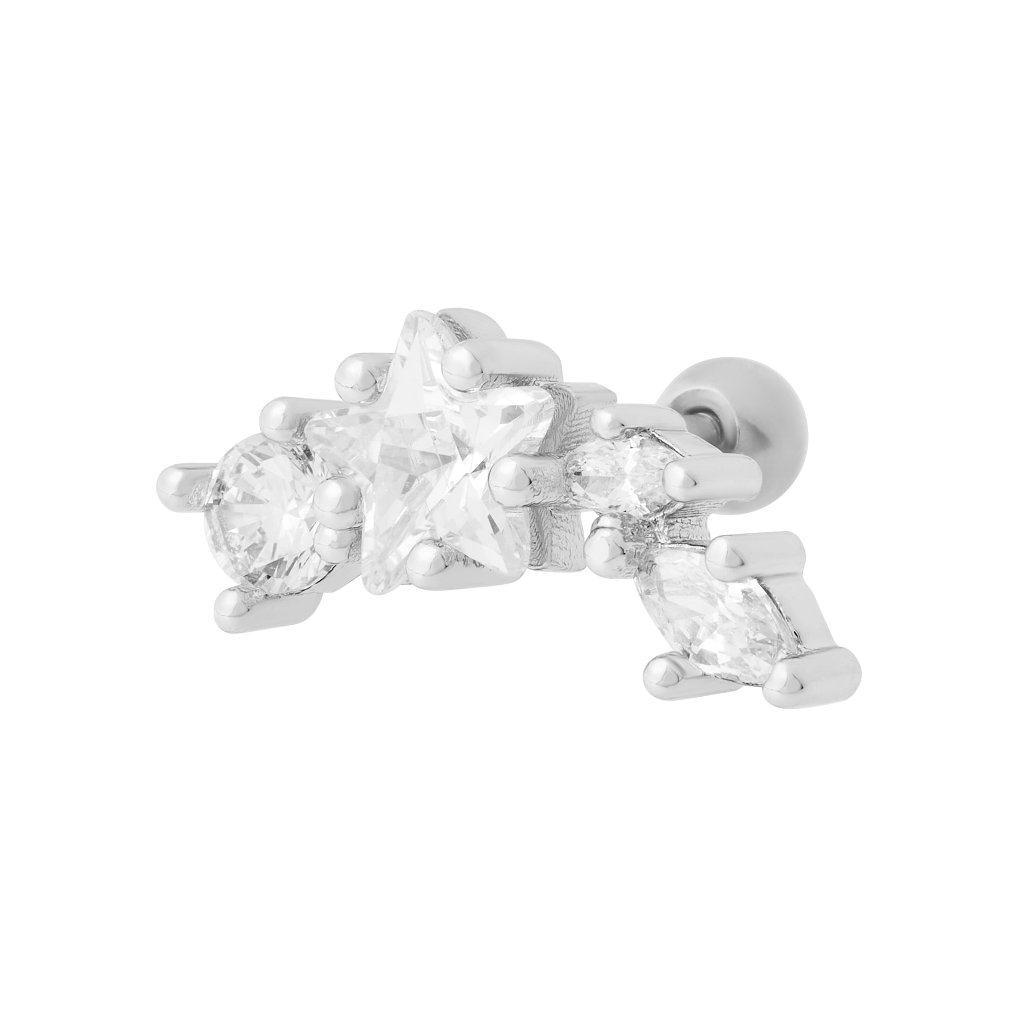 Constellation Climber Barbell  Stud Silver