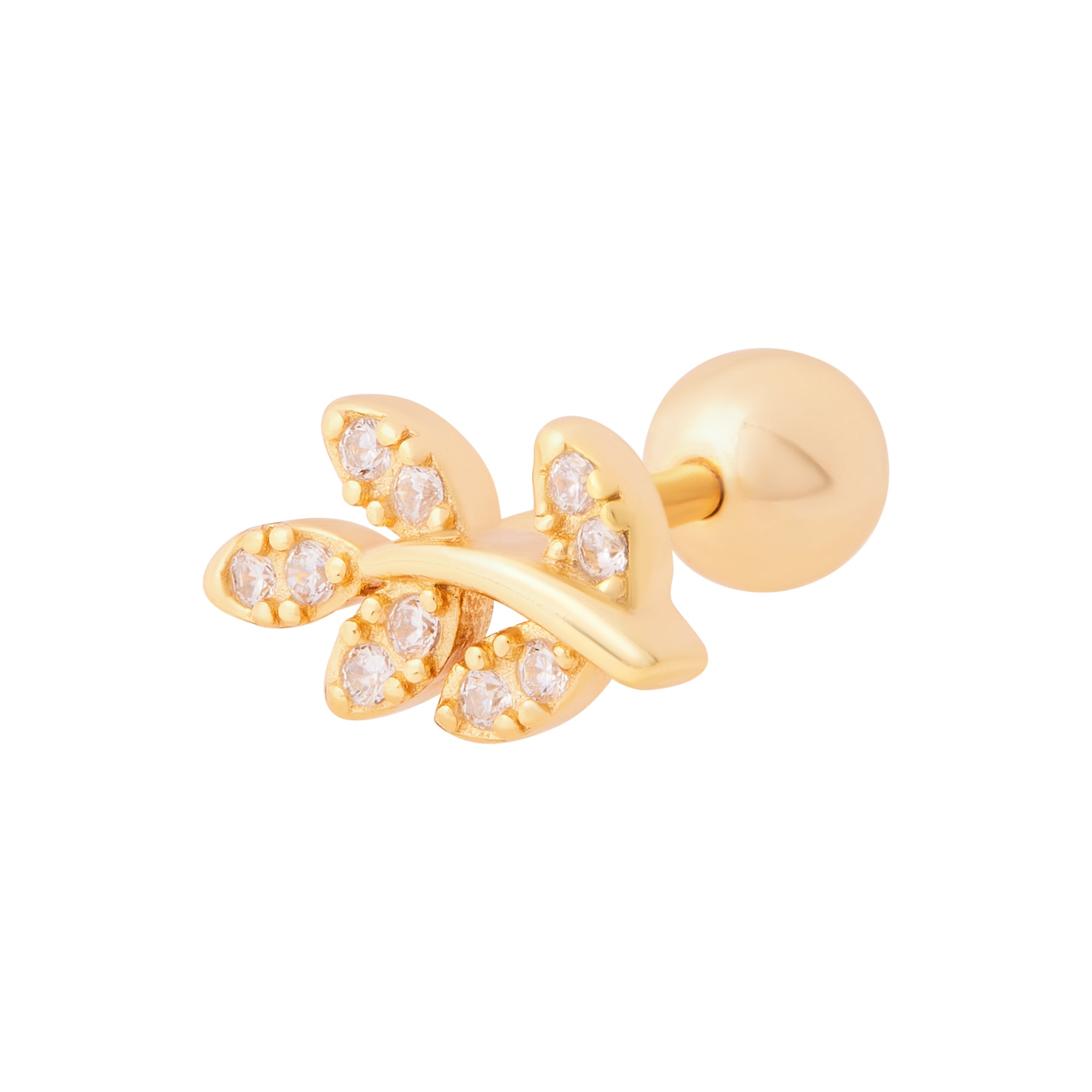Flora Barbell Stud Gold