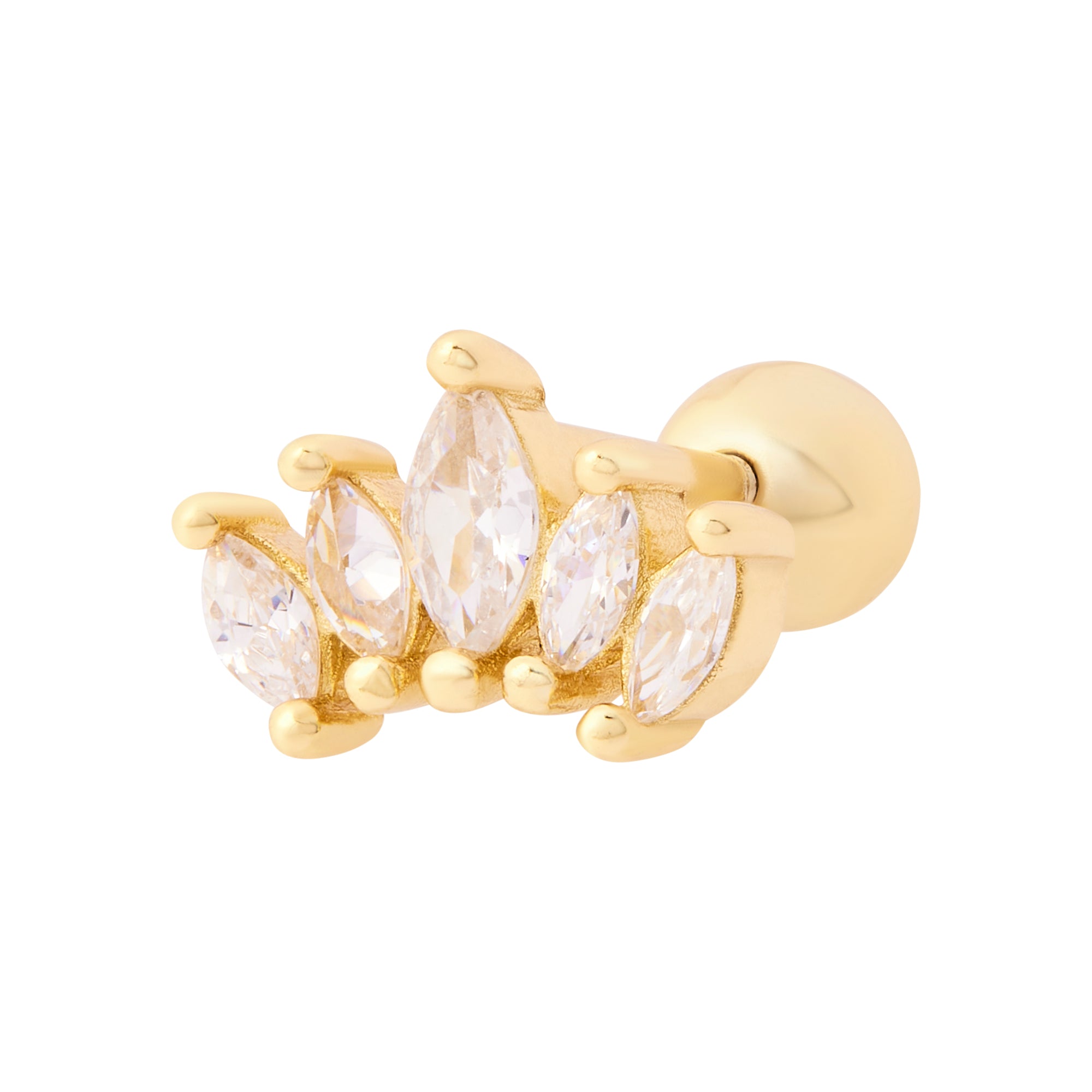 Lotus Barbell Stud in Gold