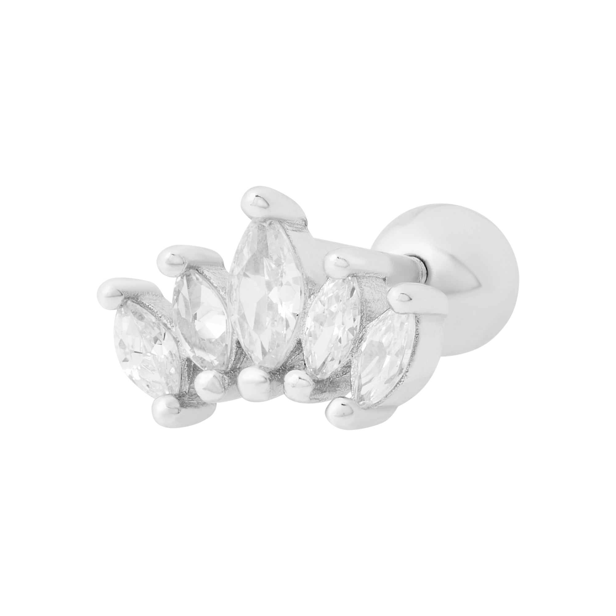 Lotus Barbell Stud in Silver