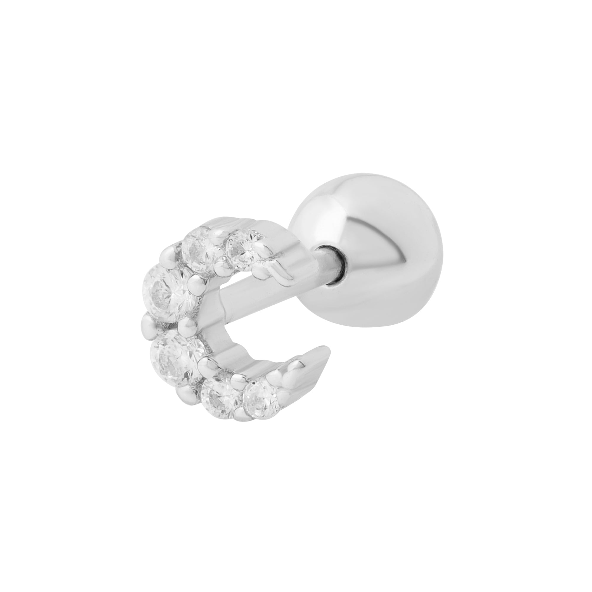 Luna Mini Barbell Stud Silver