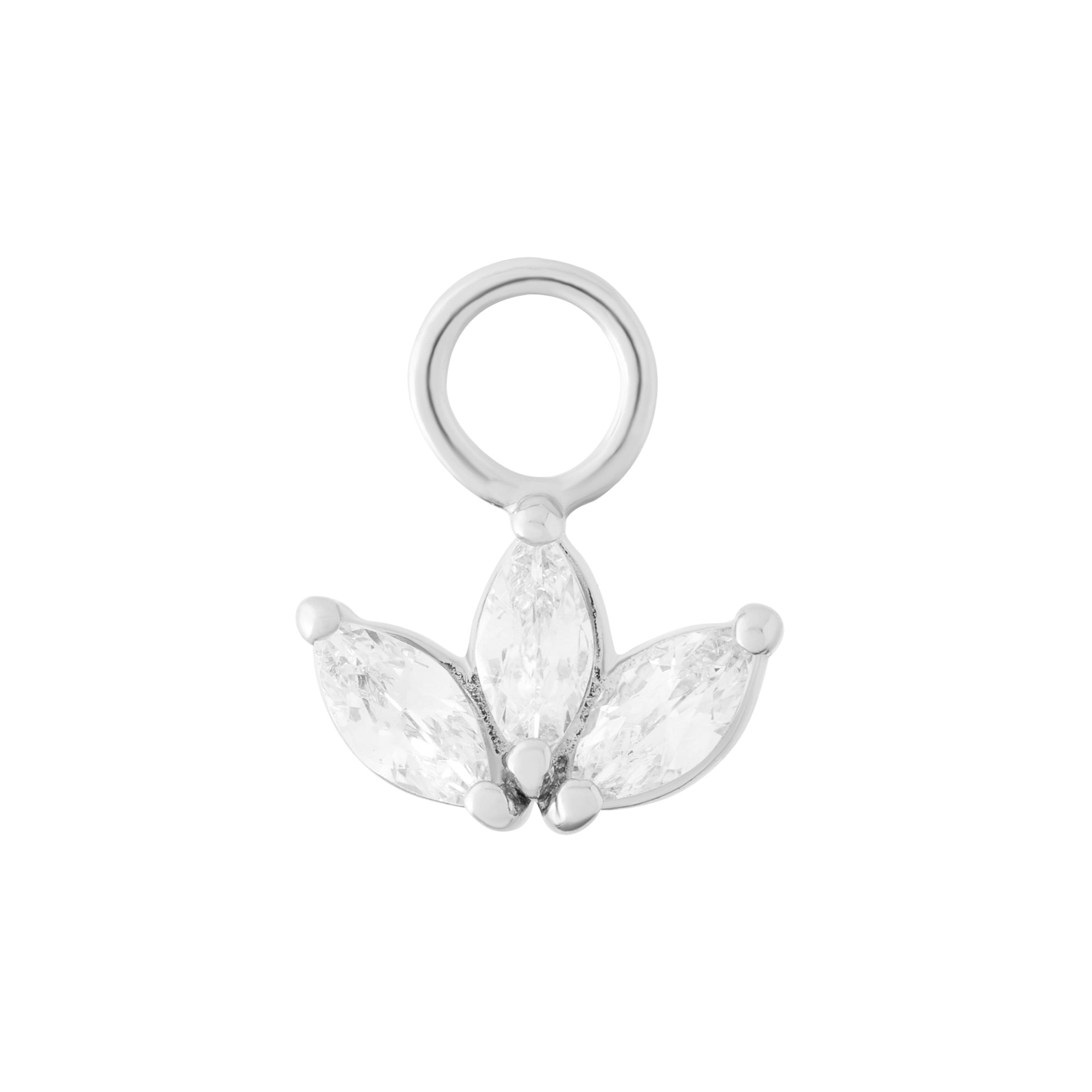 Marquise Fan Charm - Silver