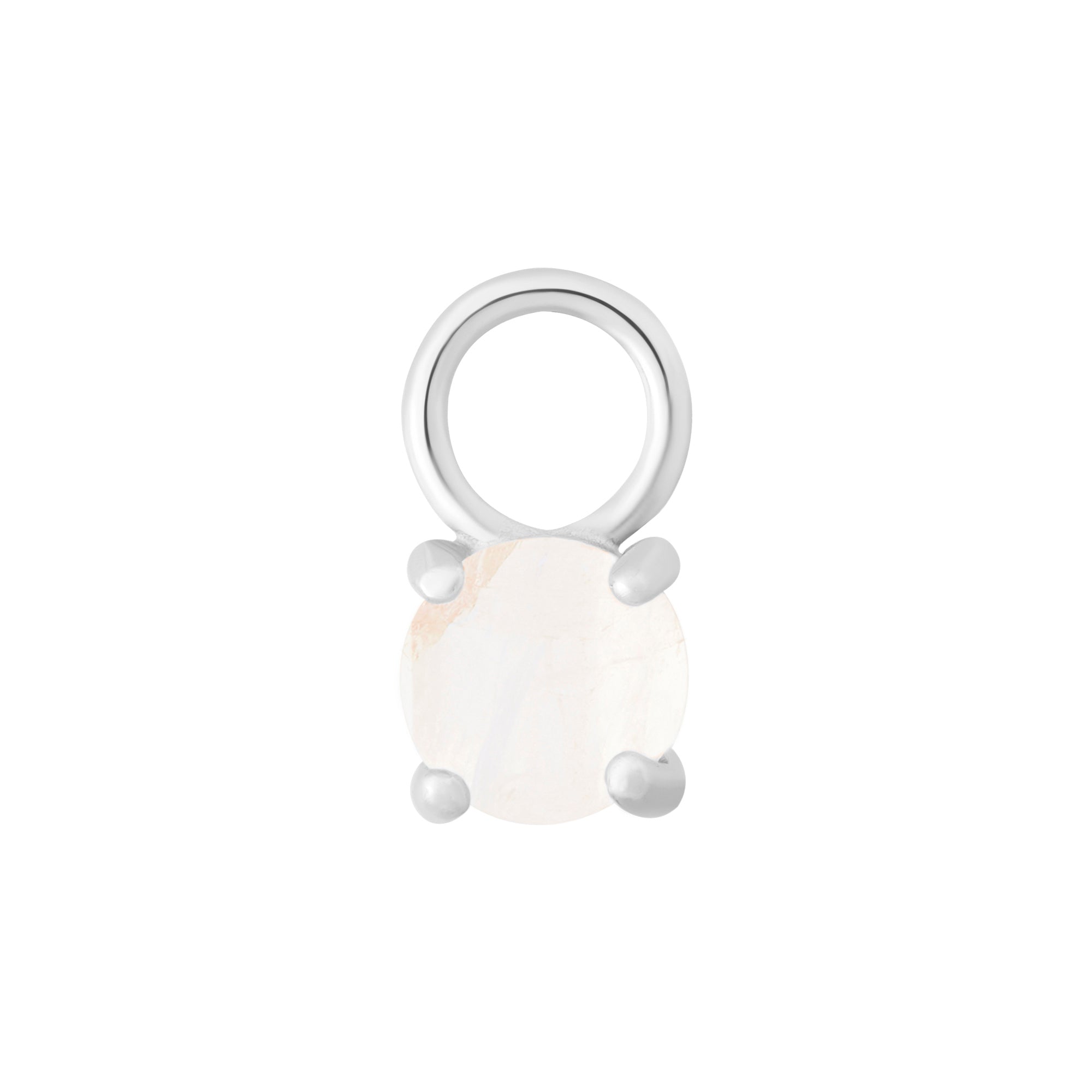 Moonstone Pendant Crystal Charm - Silver