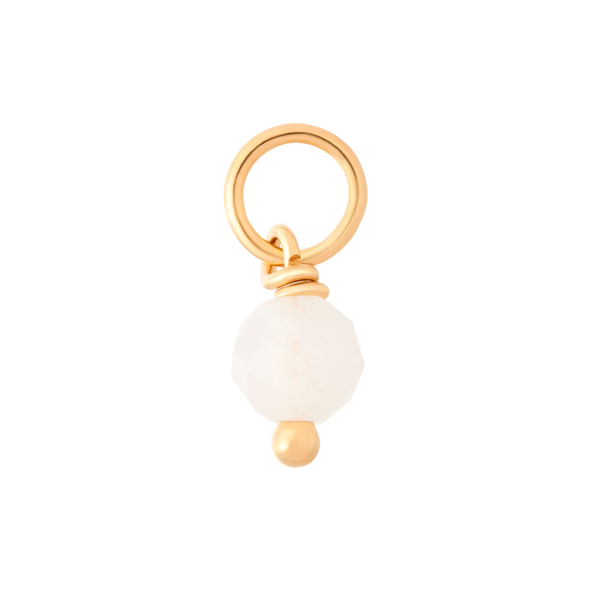 Moonstone Sphere Crystal Charm - Gold