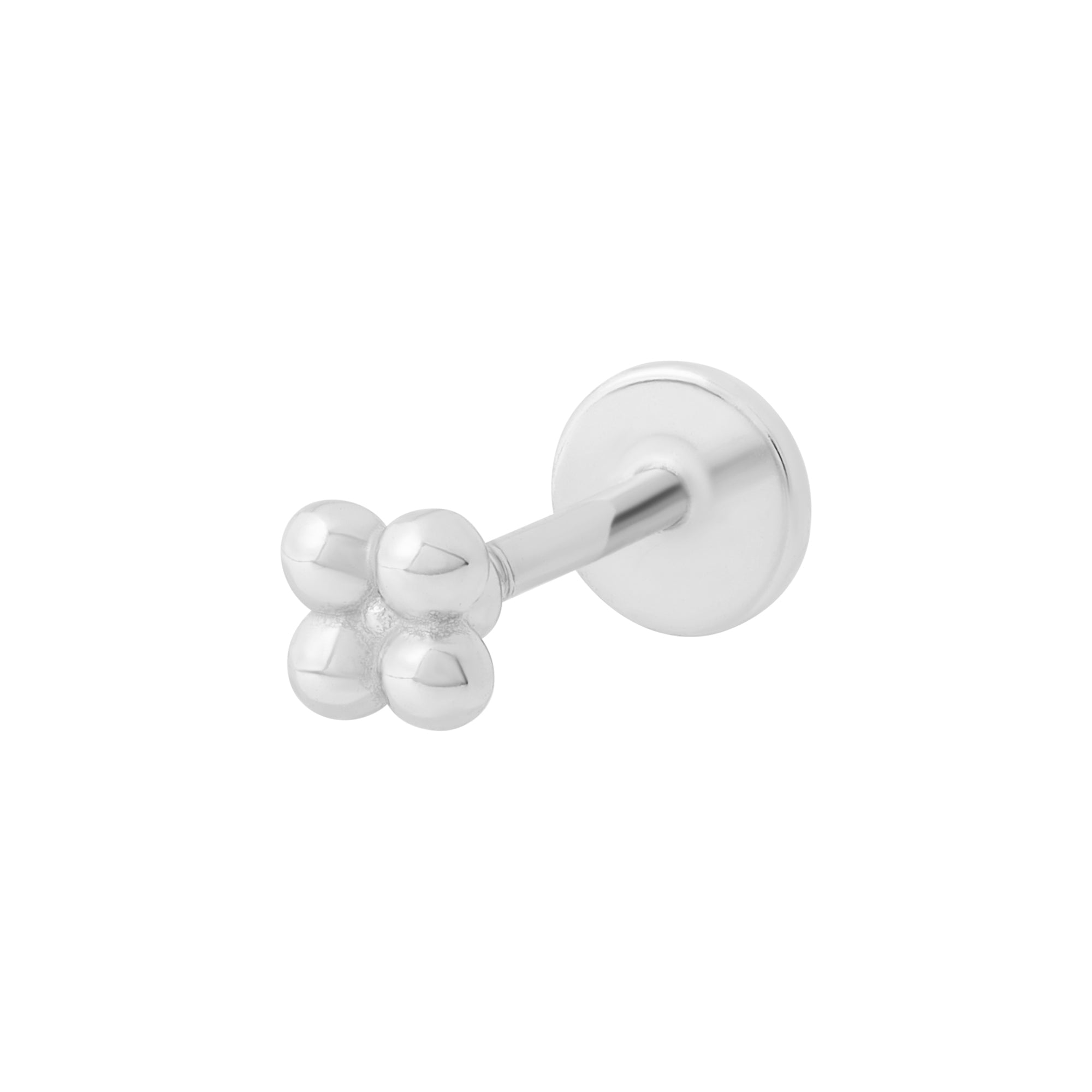 Solder Dot Flat Back Labret Stud - Silver