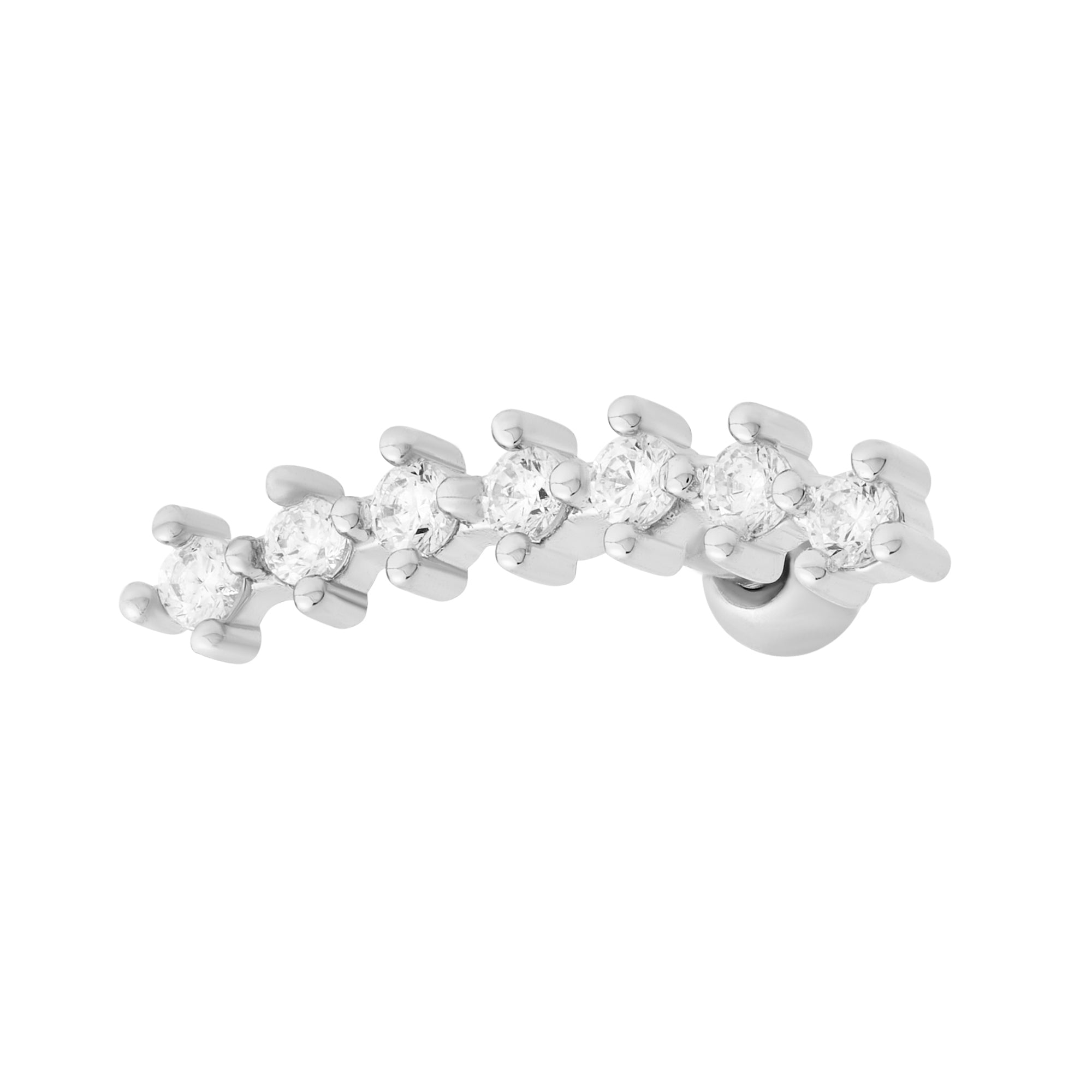 Sparkling Climber Barbell Stud Silver