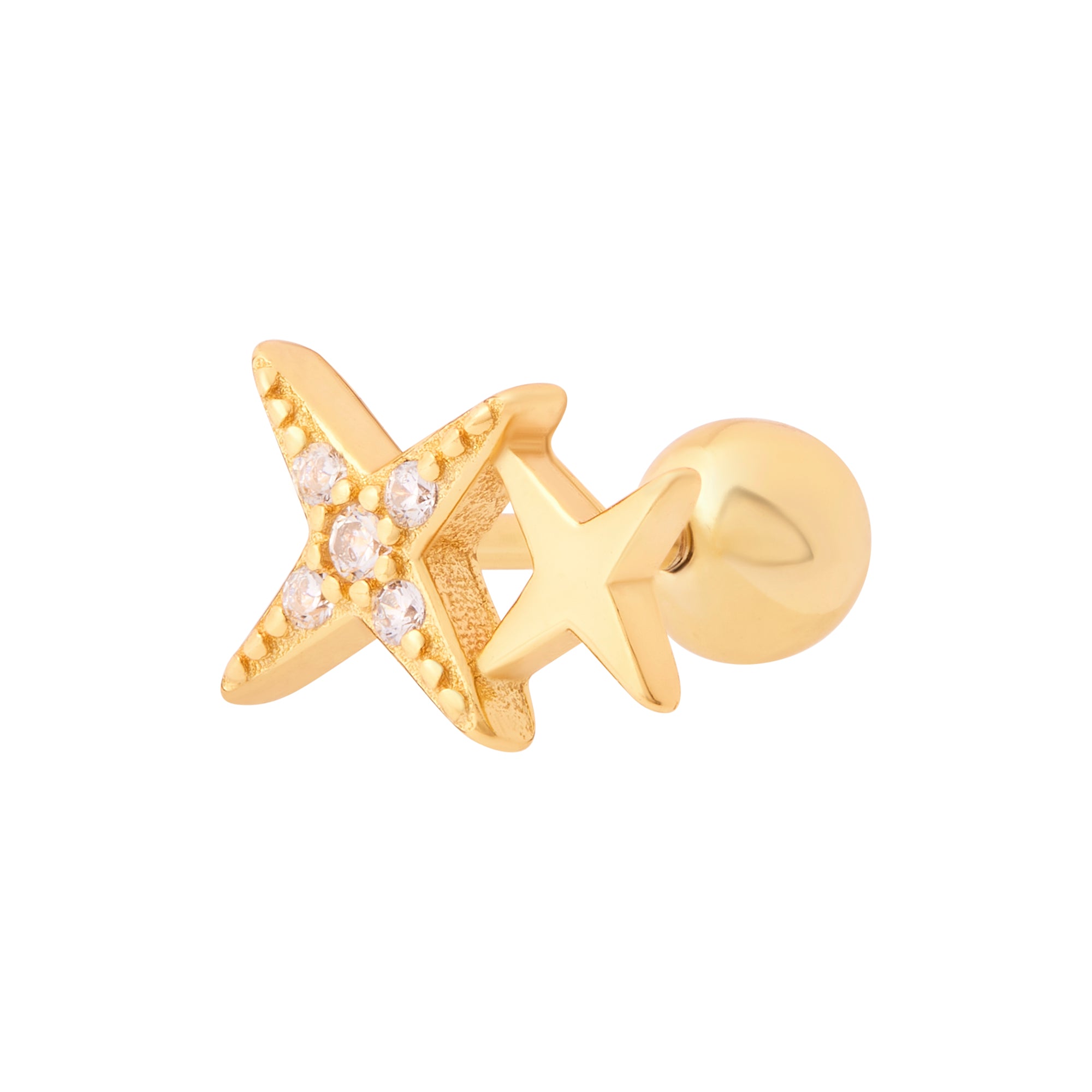 Star Crossed Barbell Stud in Gold