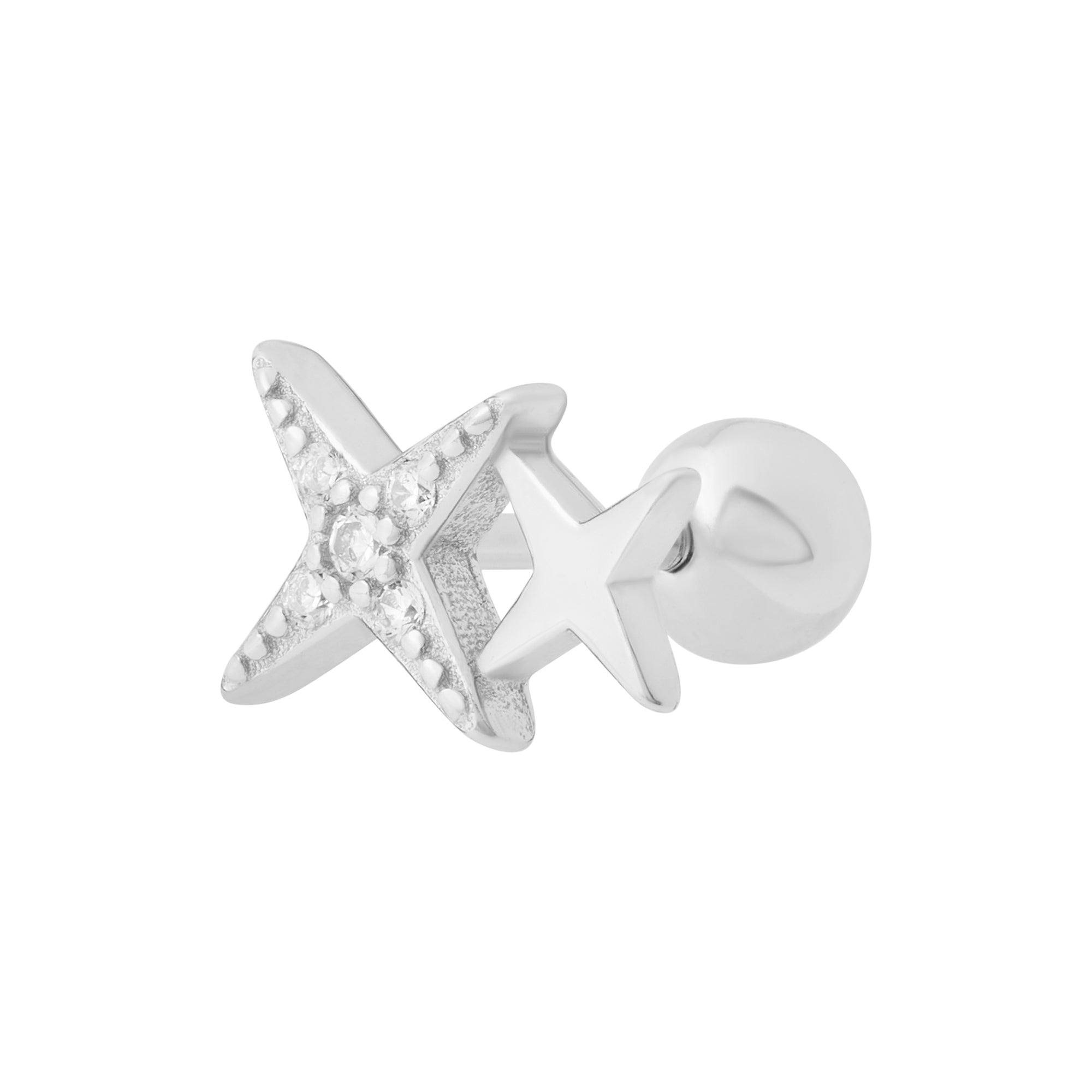 Star Crossed Barbell Stud in Silver
