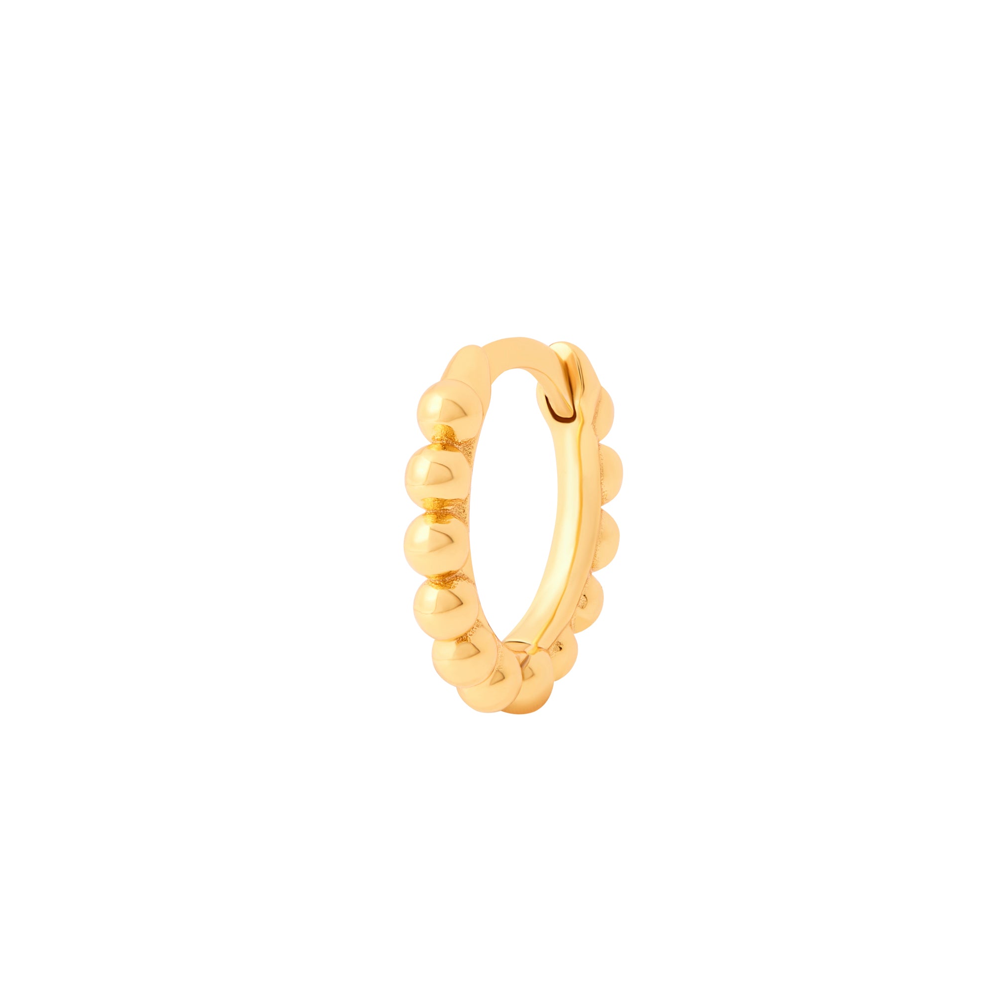 Tiny Solder Dot Hoop Gold