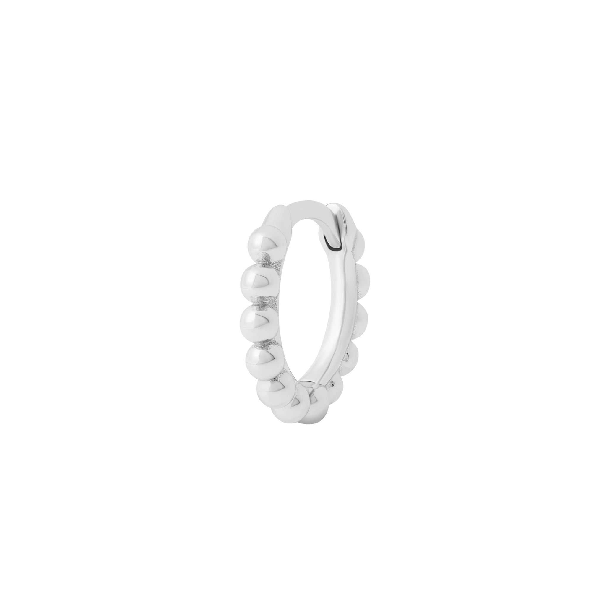 Tiny Solder Dot Hoop Silver